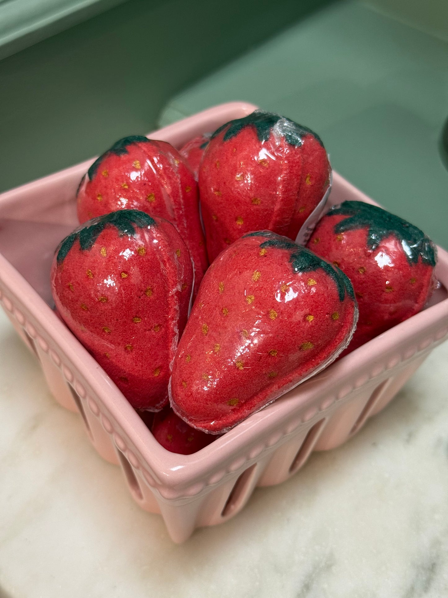 Strawberry bath bomb