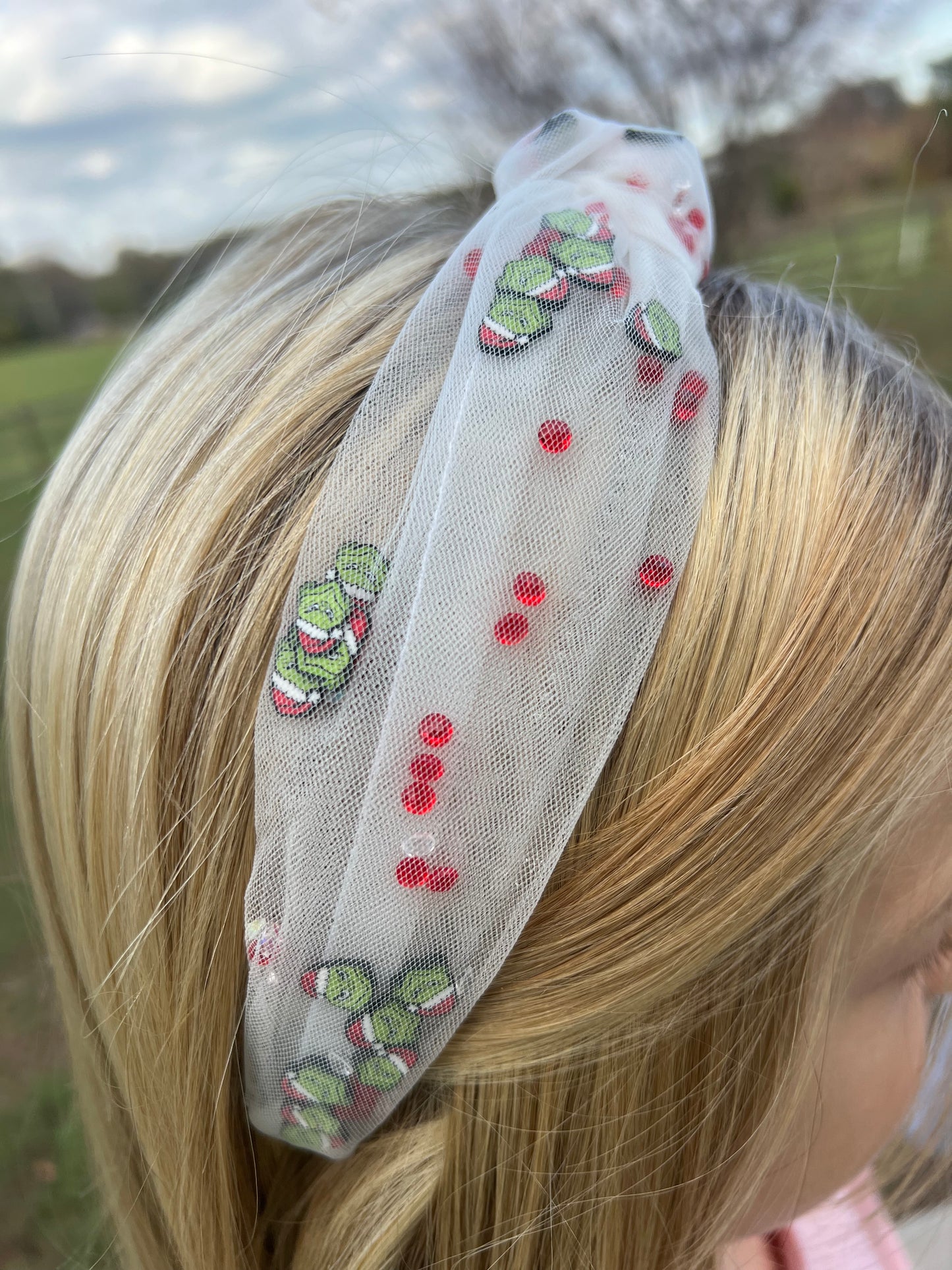 Grinch confetti headbands