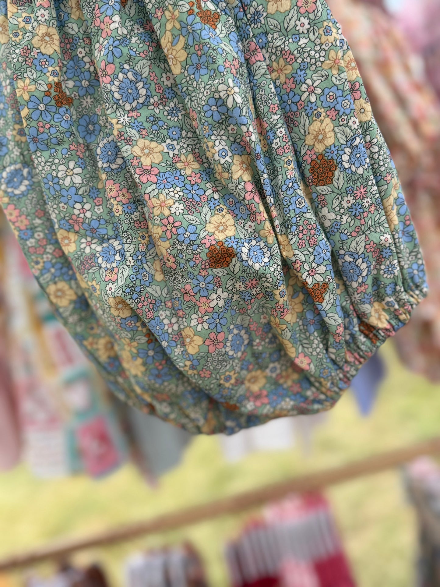 Fall Green Smocked Dress