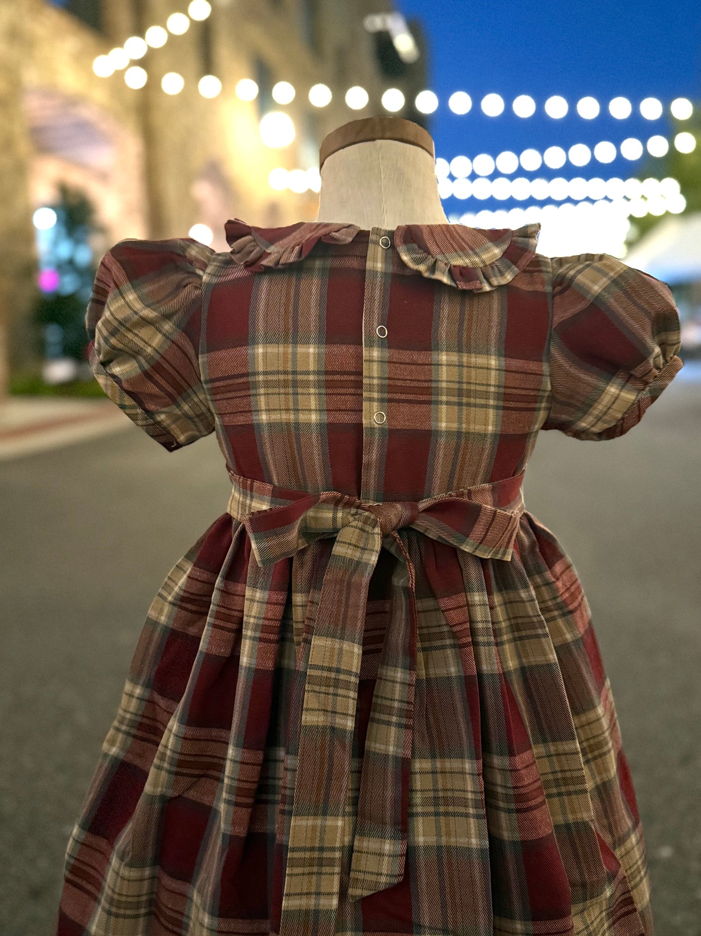 Burgundy Plaid Dress