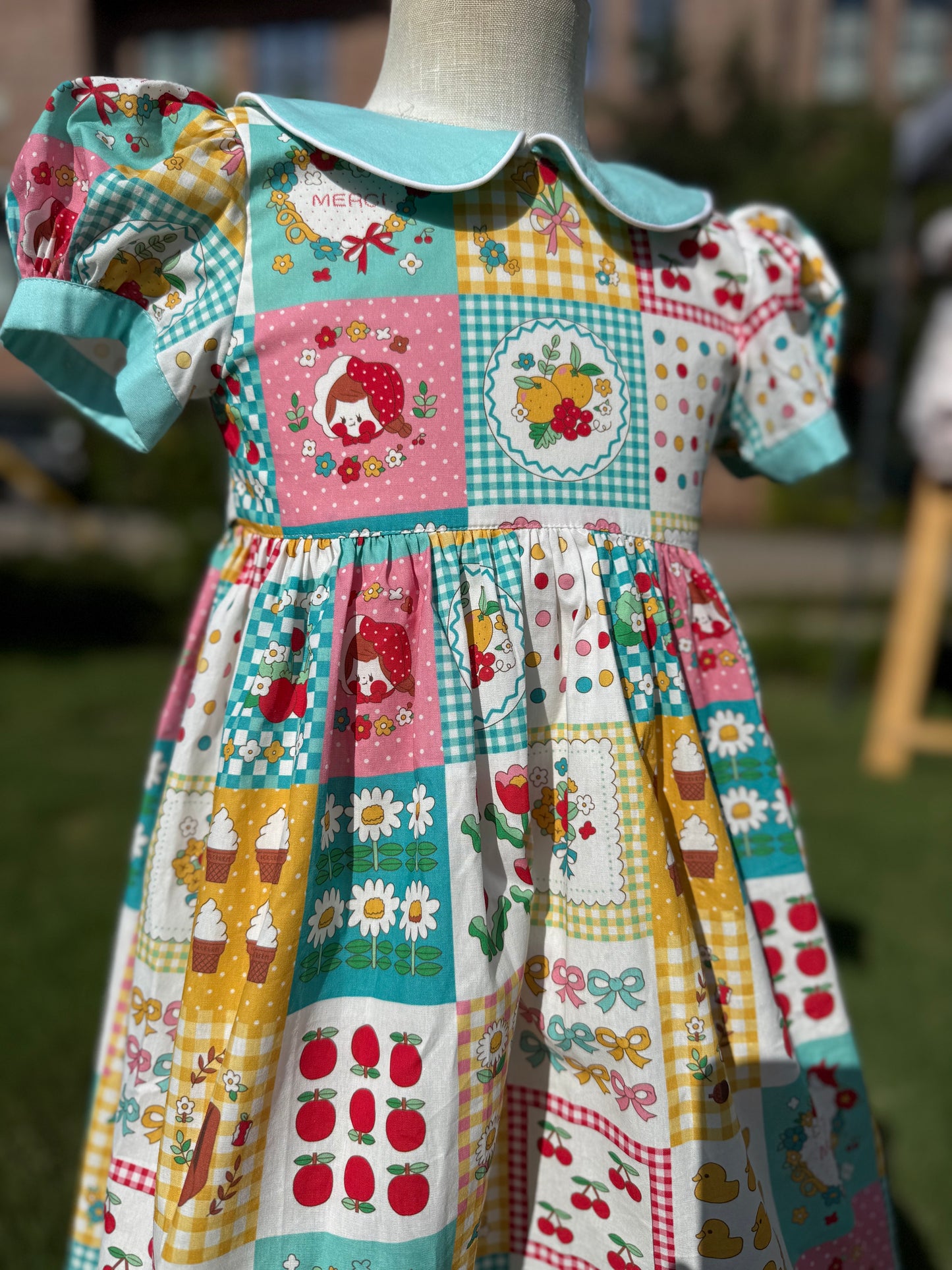 Patches collared Dress