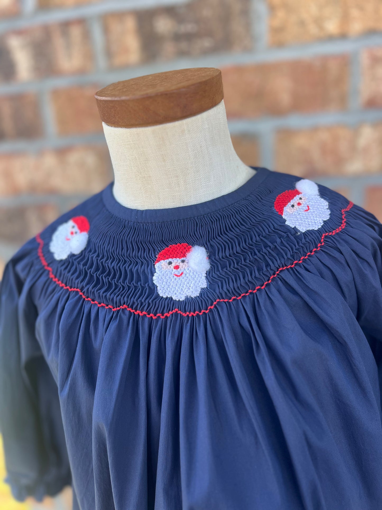 Blue Santa Smocked Dress