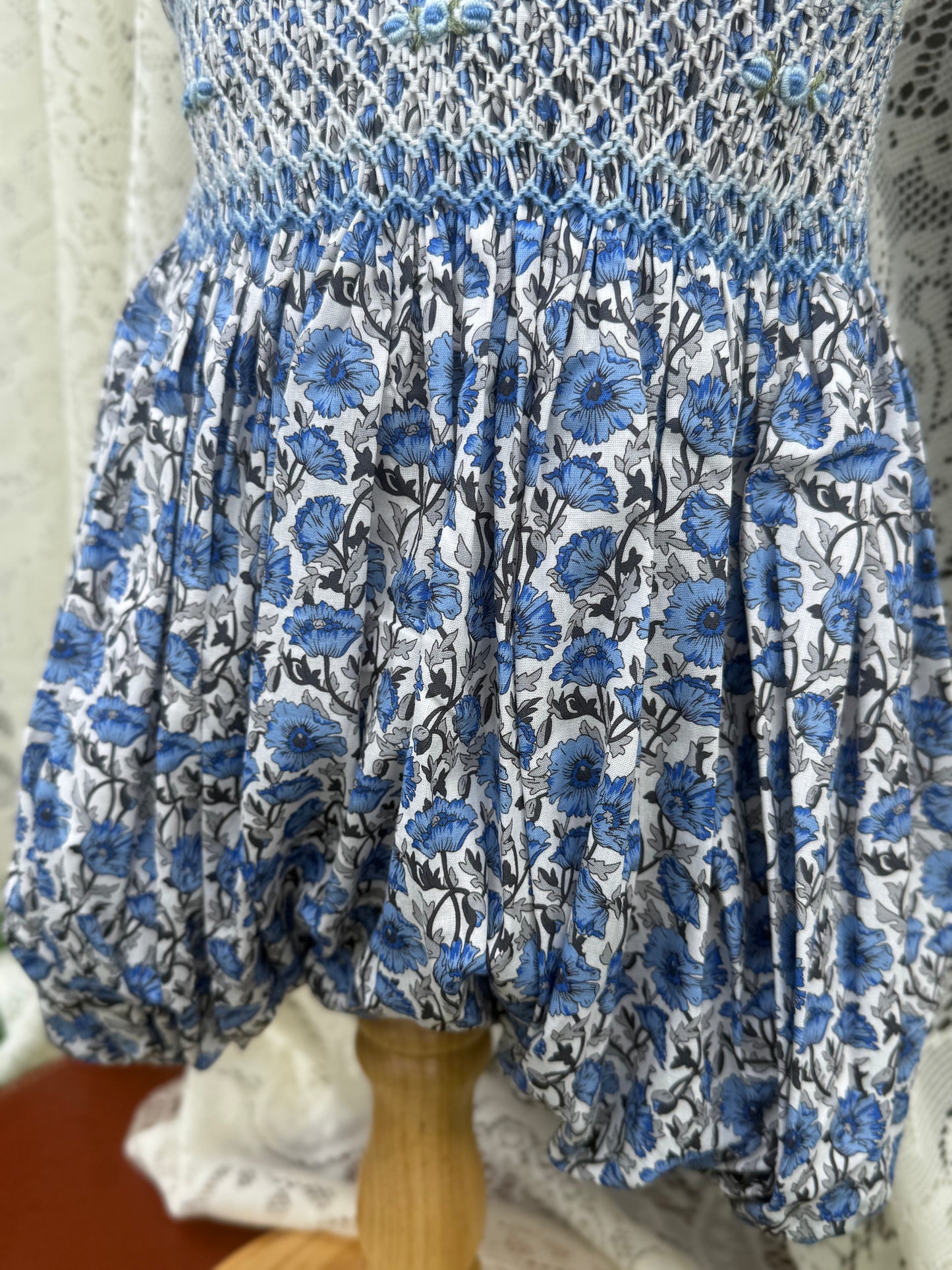 Royal Blue Smocked Bubble