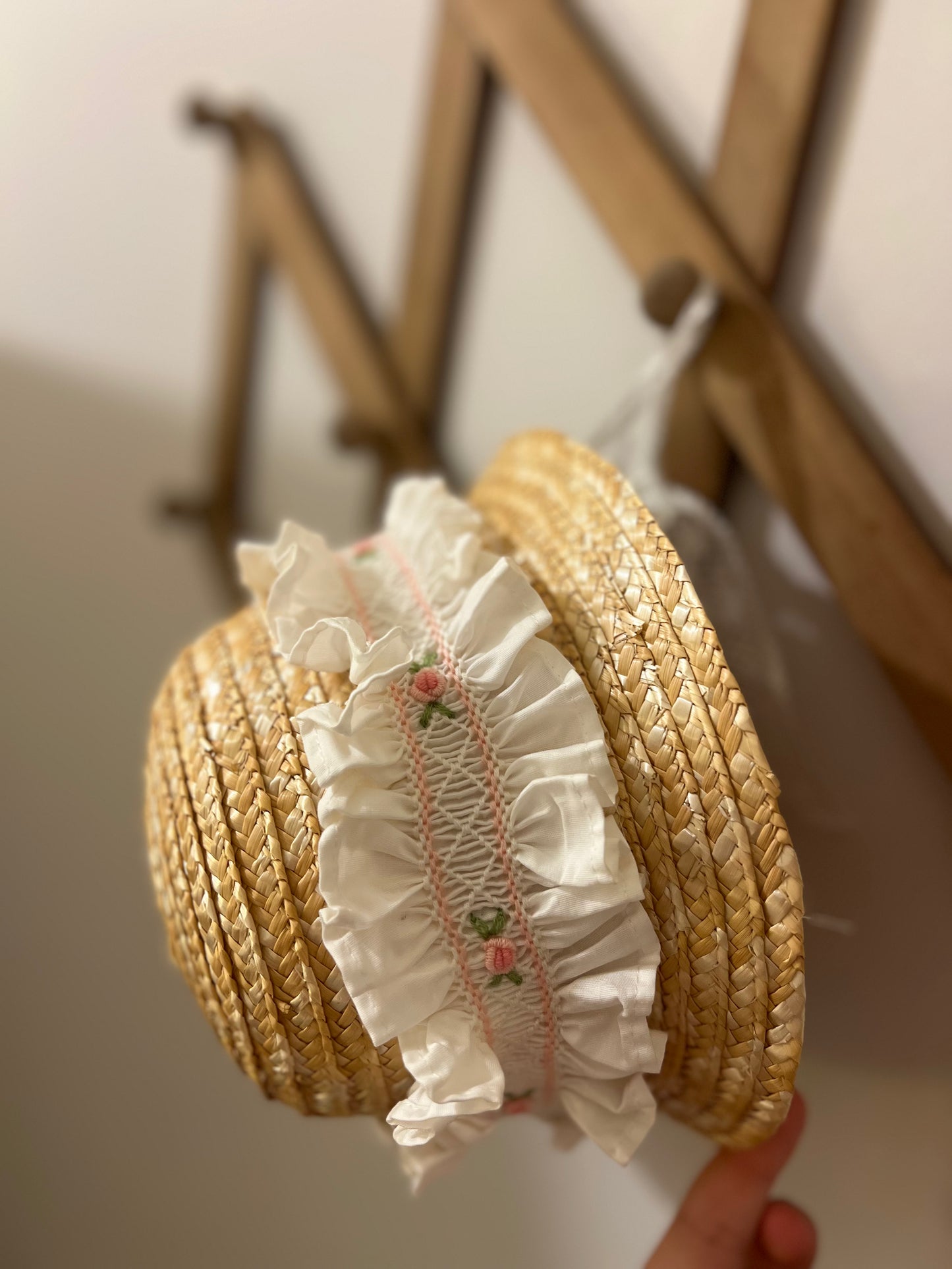 Smocked Straw Hat