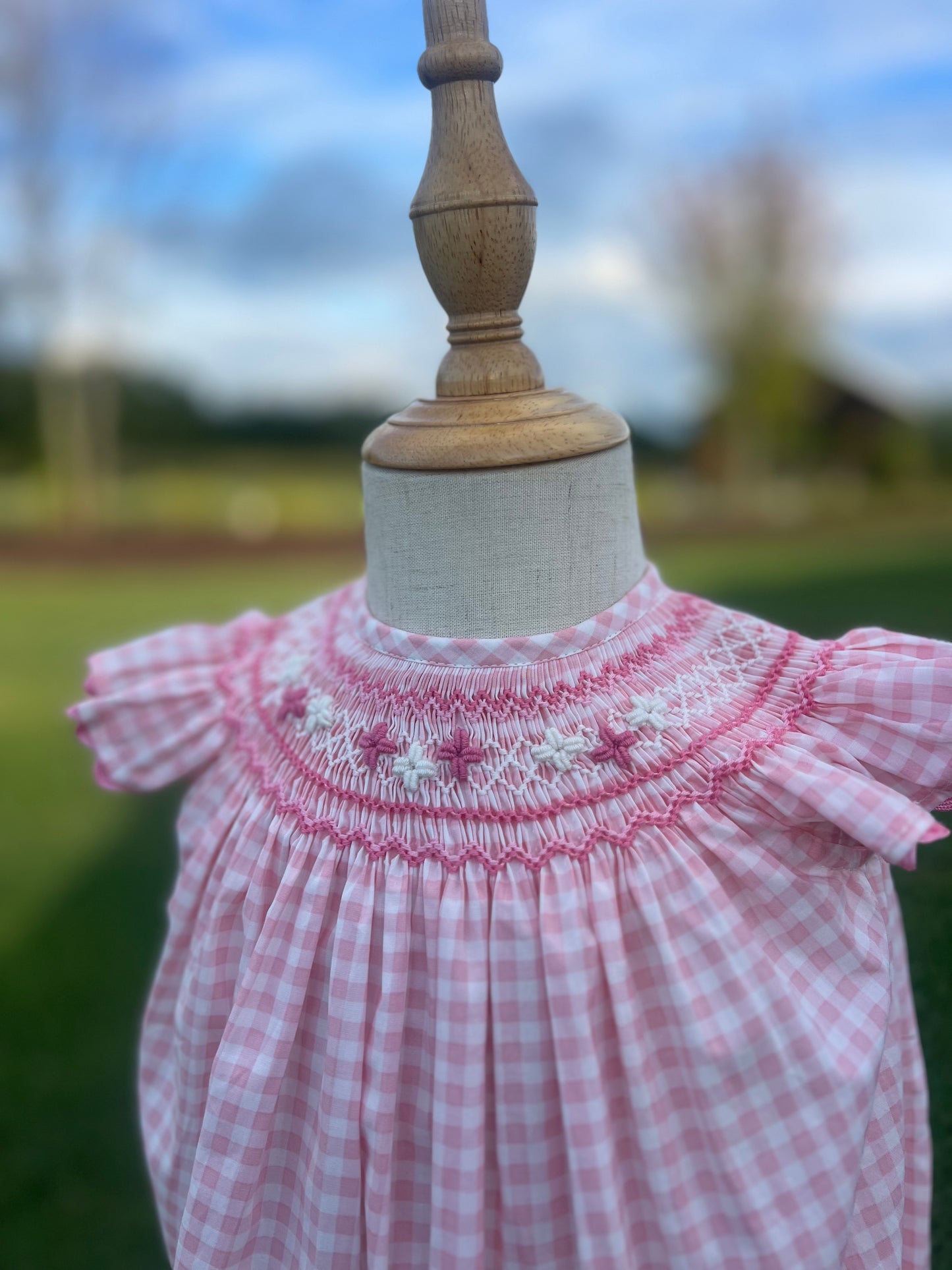 Bubblegums Gingham Smocked Bubble