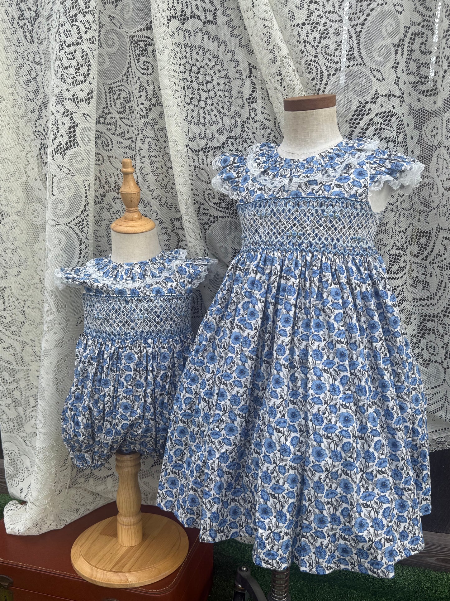 Royal Blue Smocked Bubble