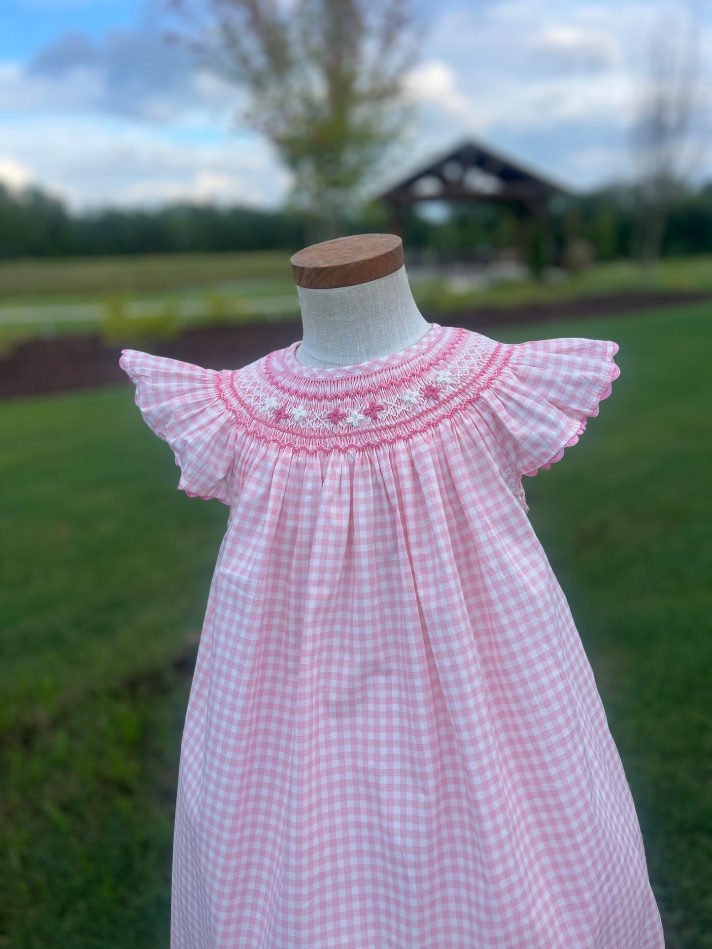 Bubblegum gingham Smocked Dress