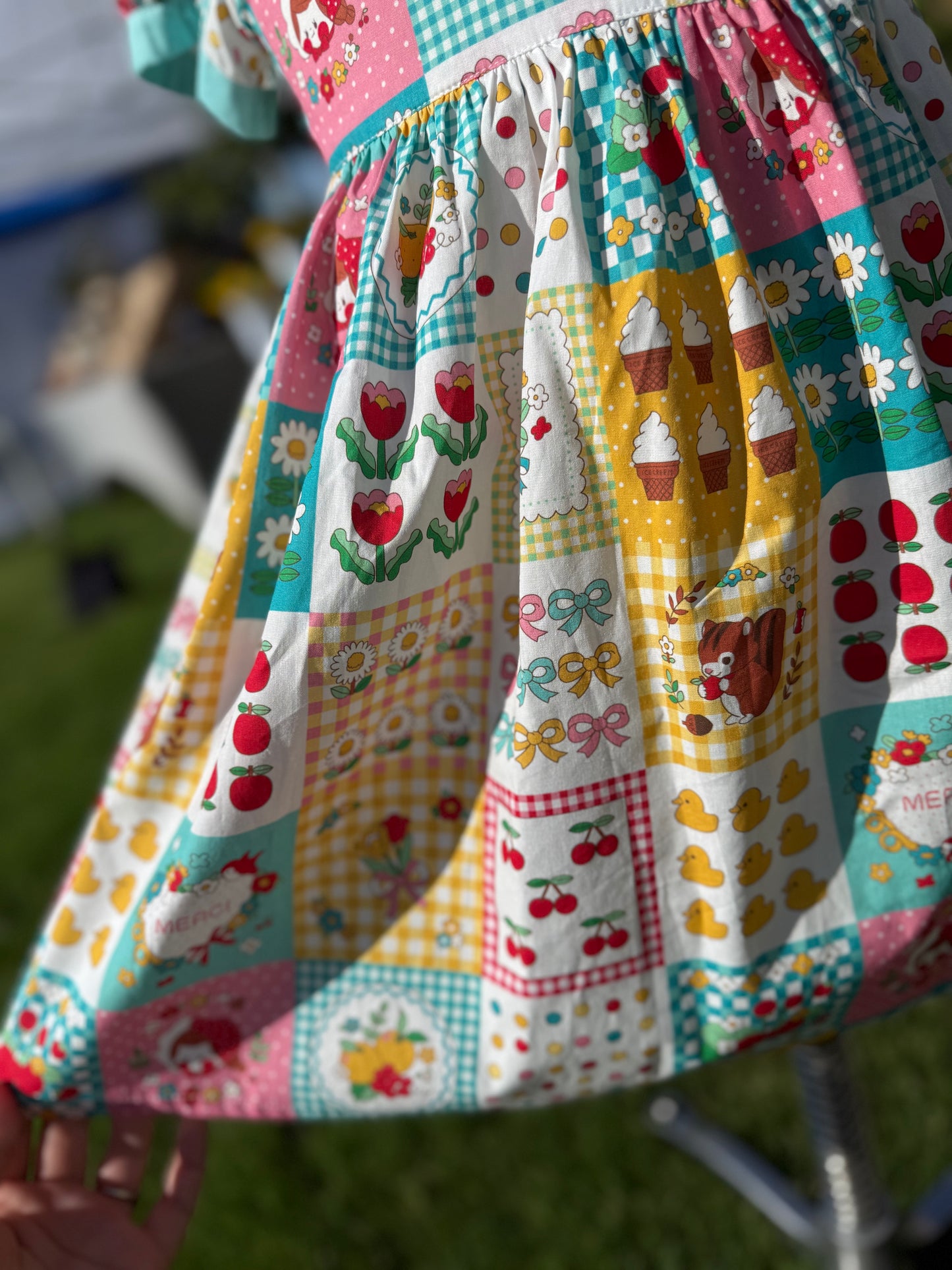 Patches collared Dress