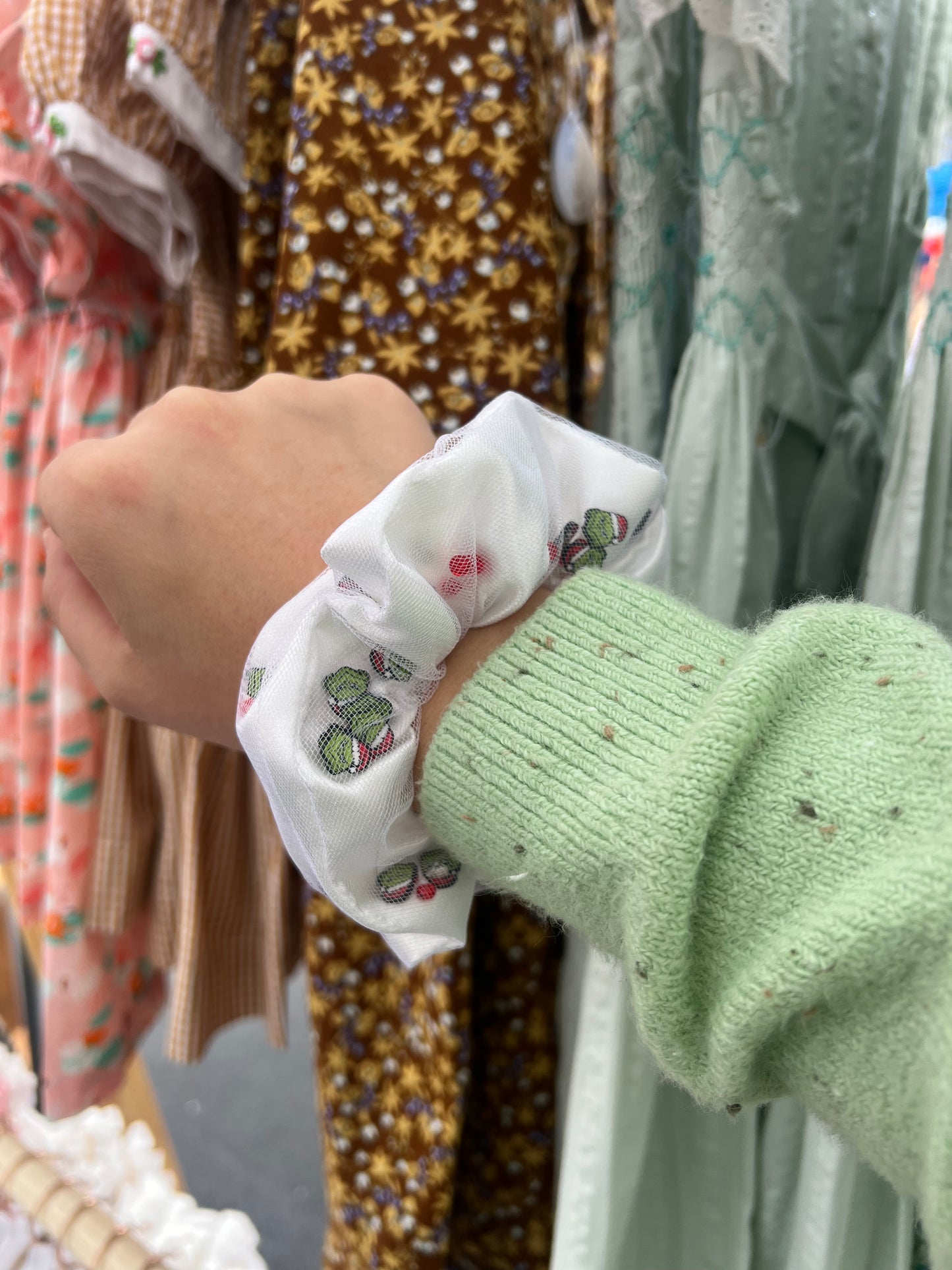 Grinch Confetti Scrunchies