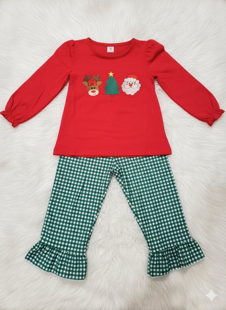 Santa Gingham Outfit (Girl)