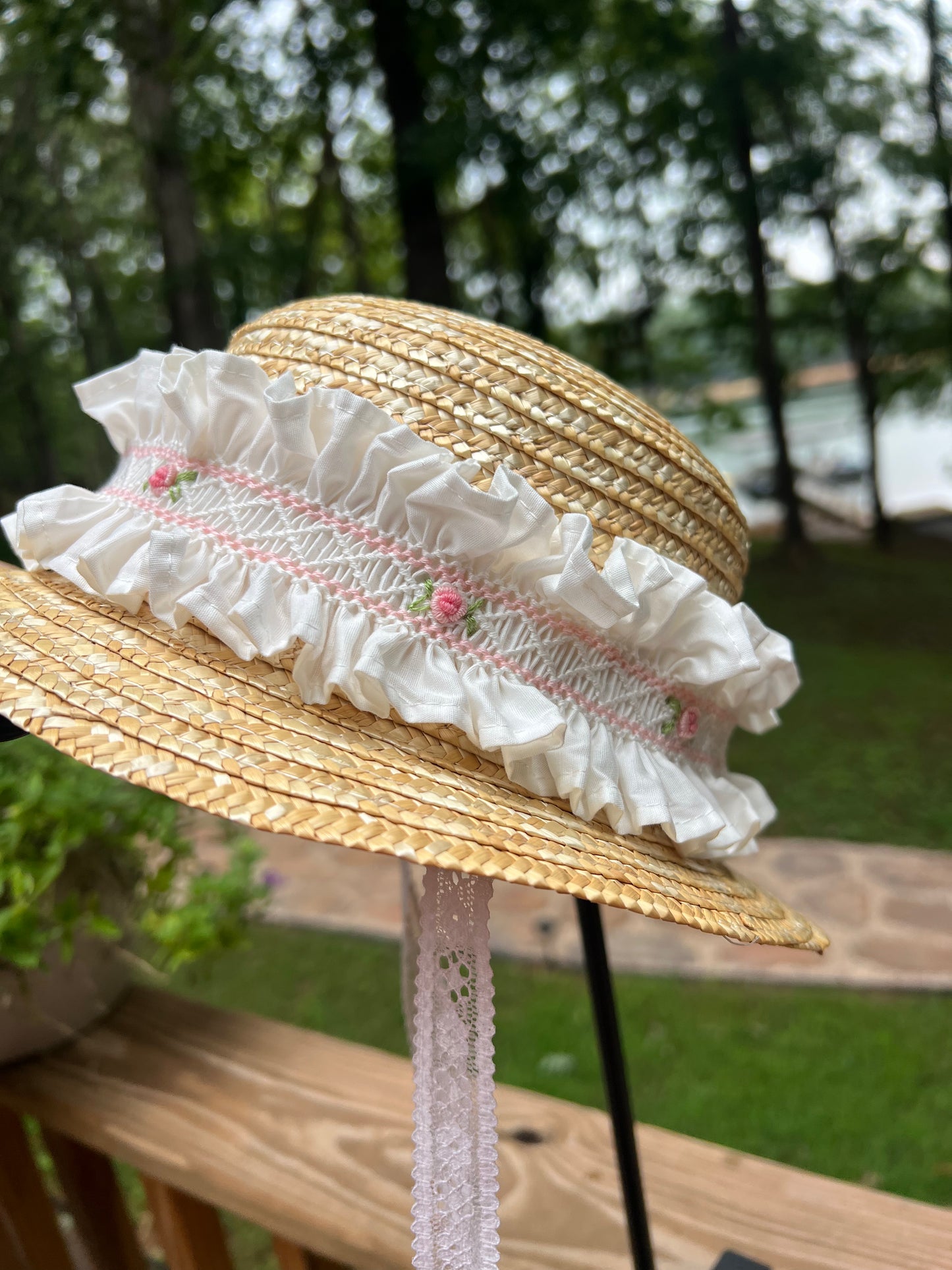 Smocked Straw Hat