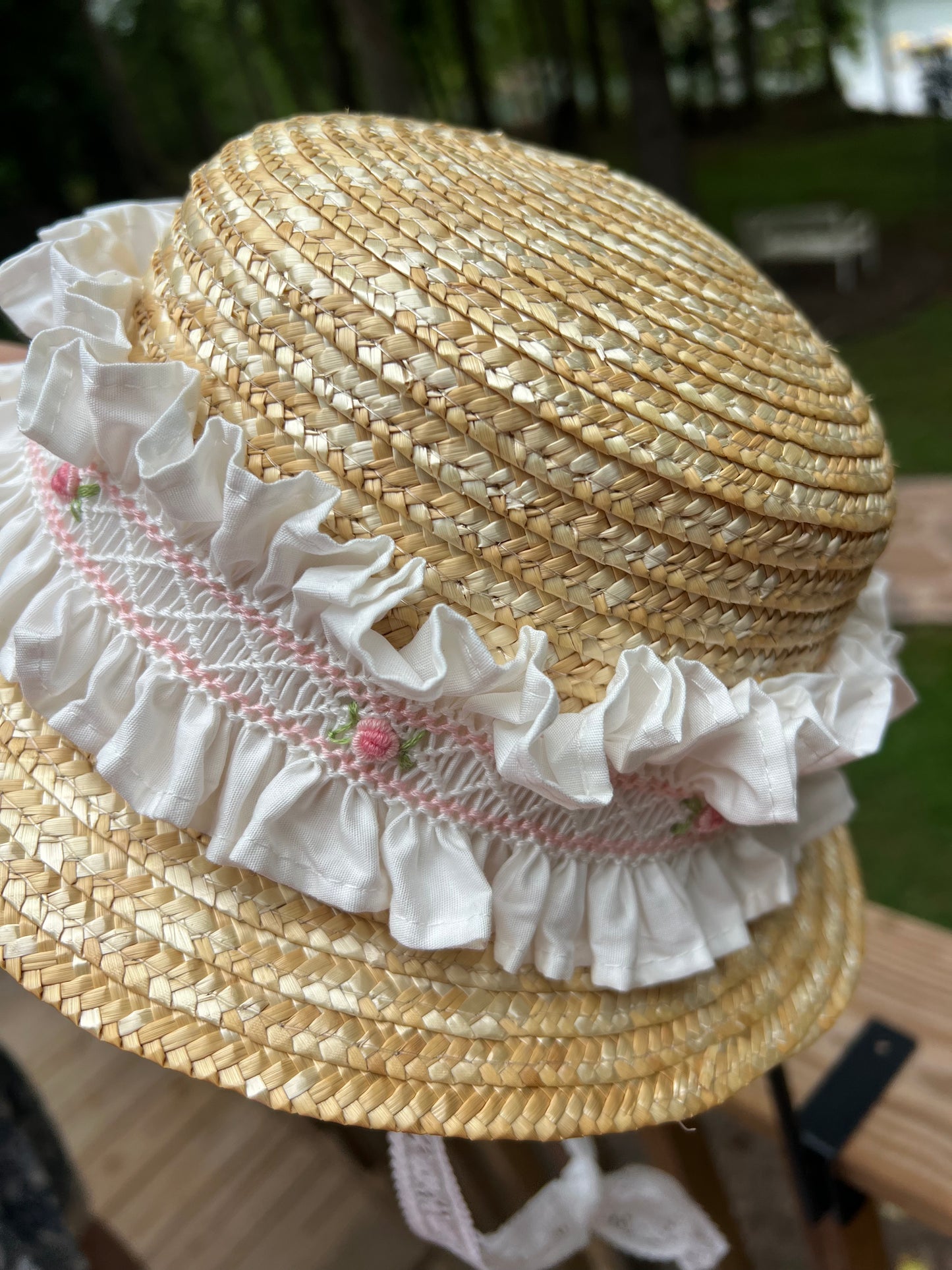 Smocked Straw Hat