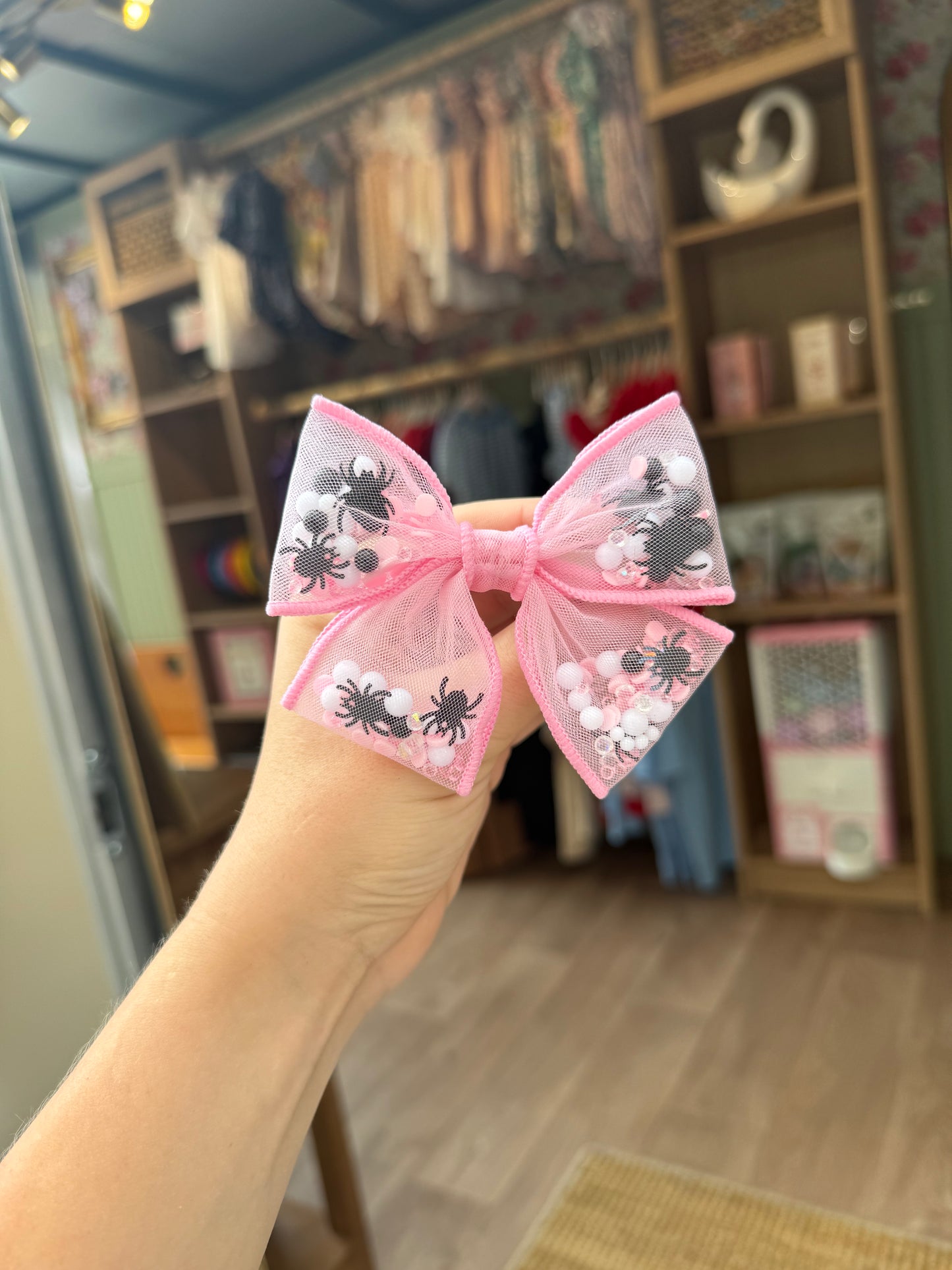 Pink Spidey Bow tie Bow