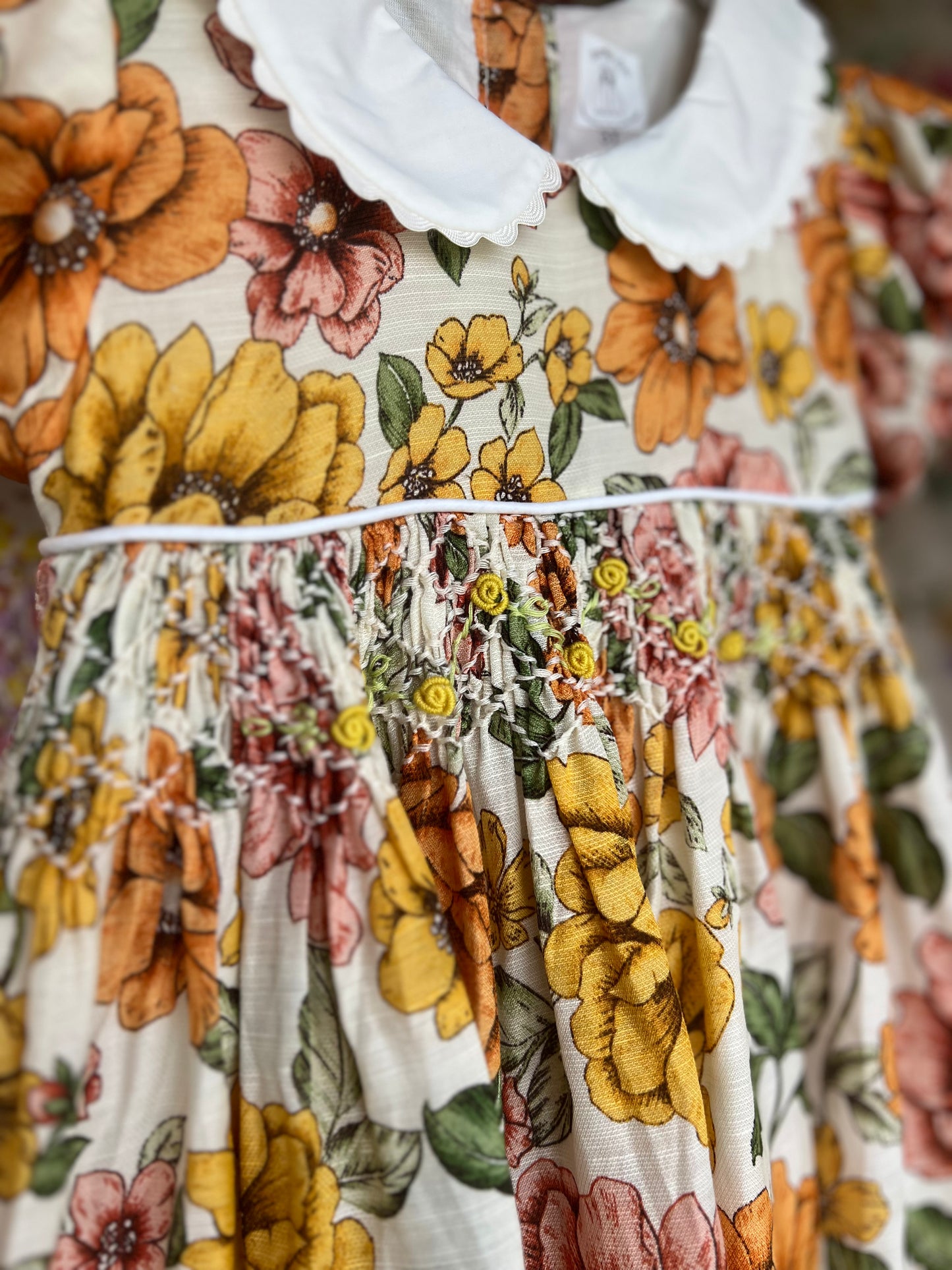 Girly Fall Smocked Dress
