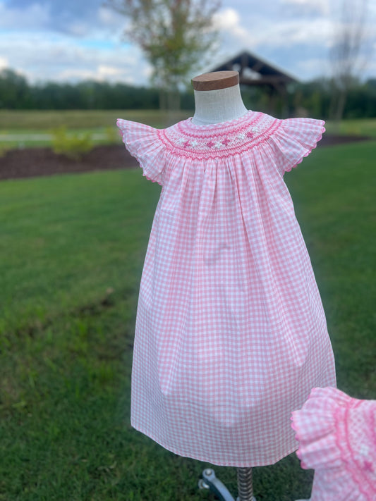 Bubblegum gingham Smocked Dress