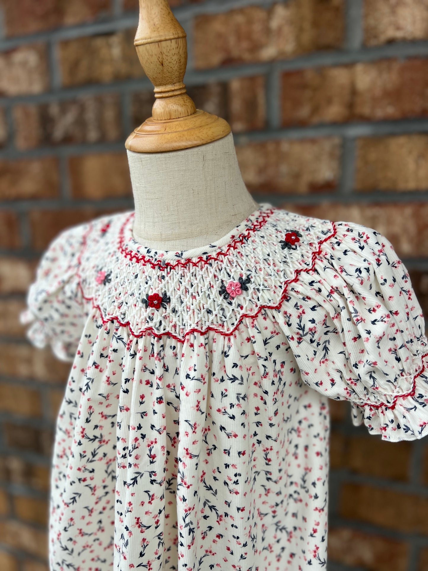 Holiday Floral Smocked Dress