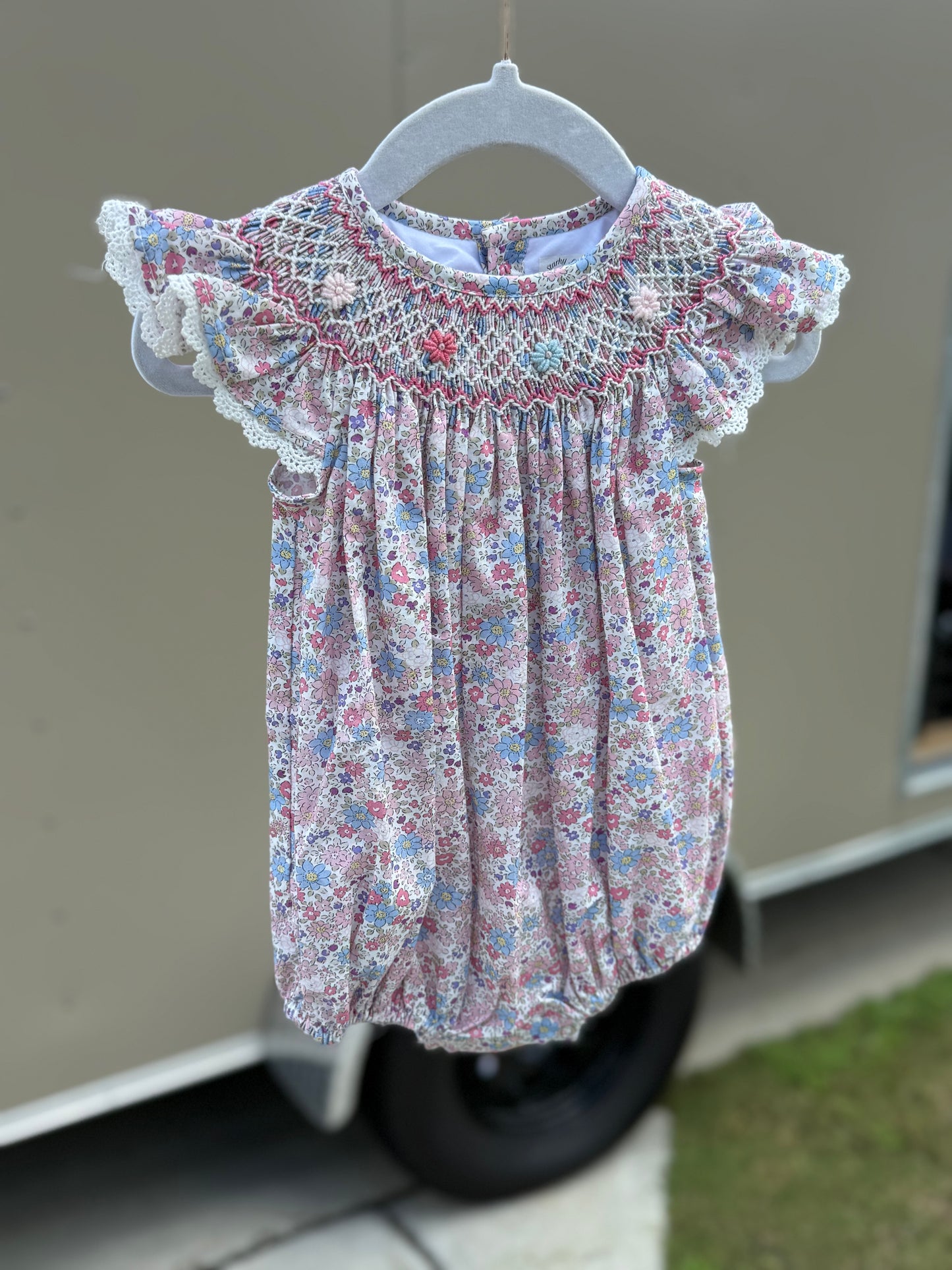 Aurora Floral Smocked Bubble