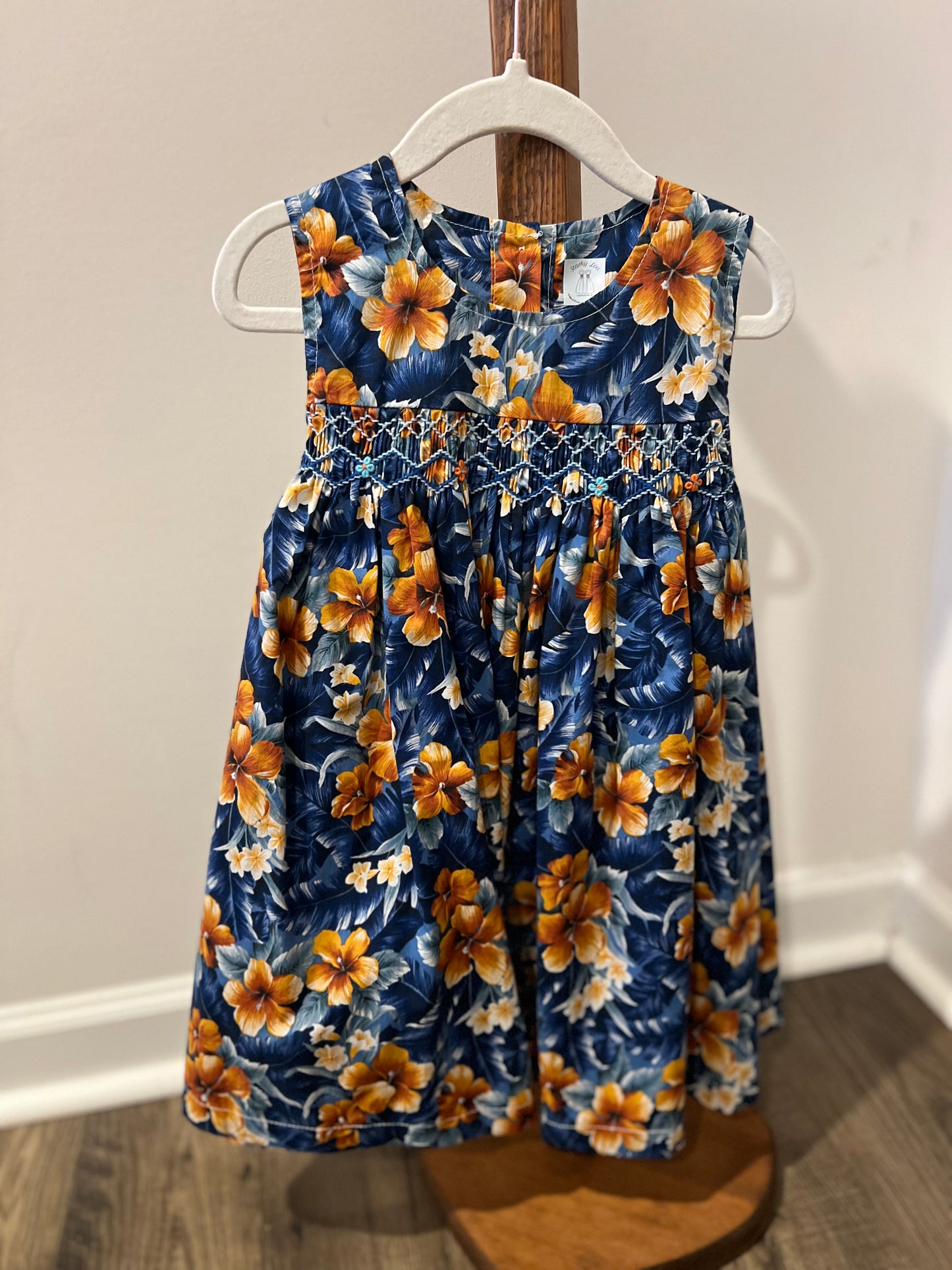 Tropical Blue smocked dress🌸