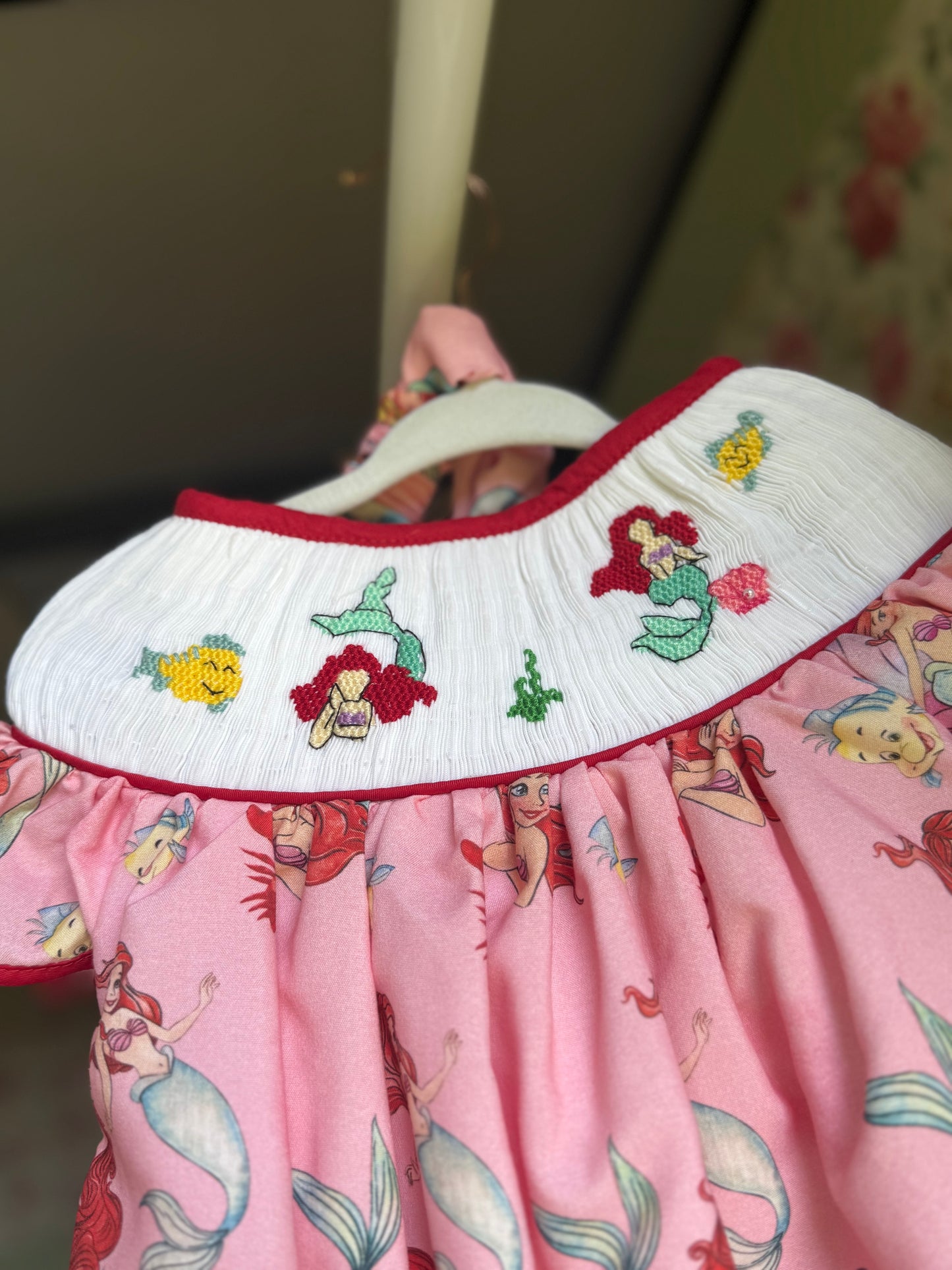Mermaid smocked bubble w/ matching headband