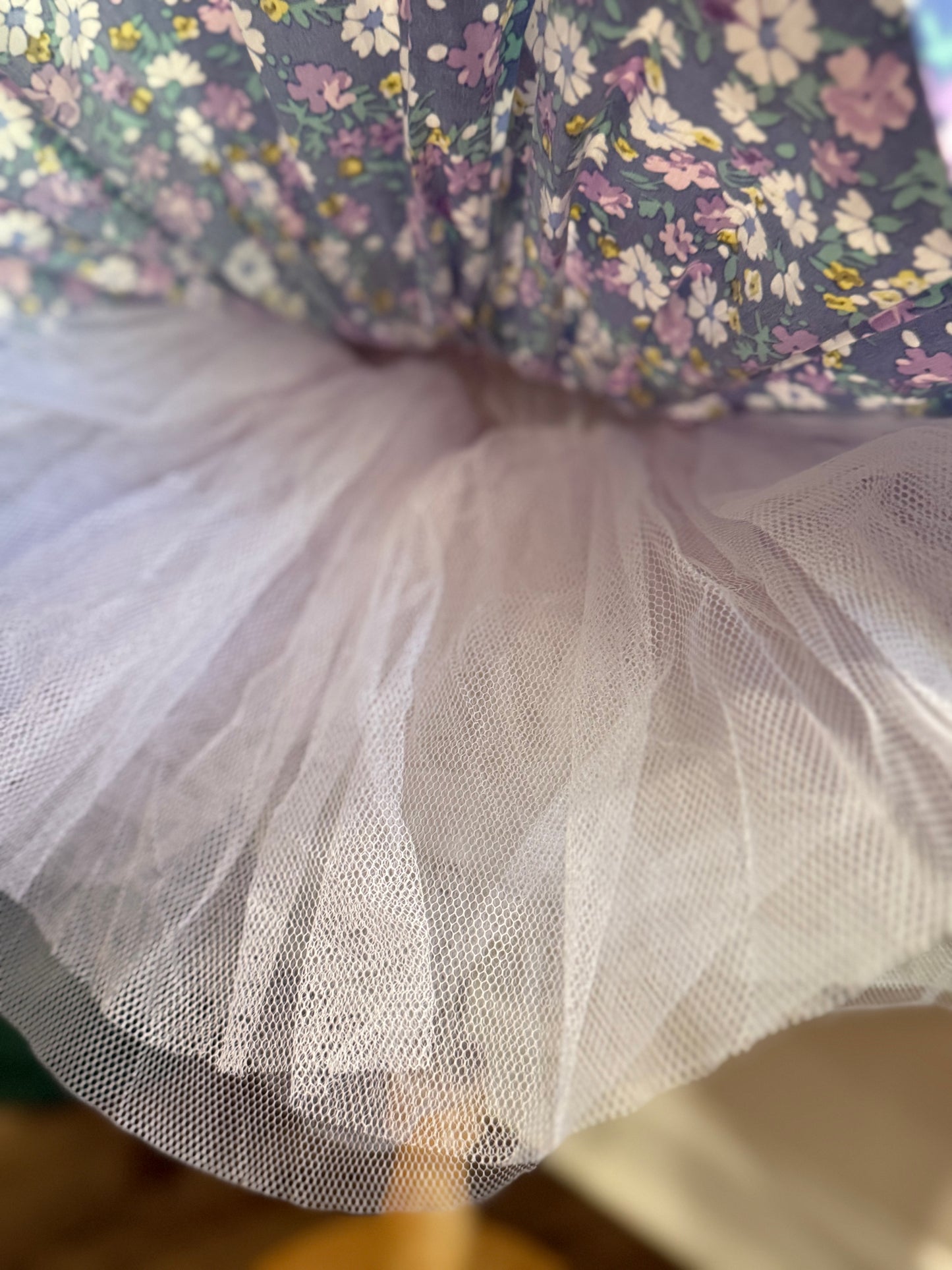 Purple floral Fluffy Smocked Dress w/Bloomers