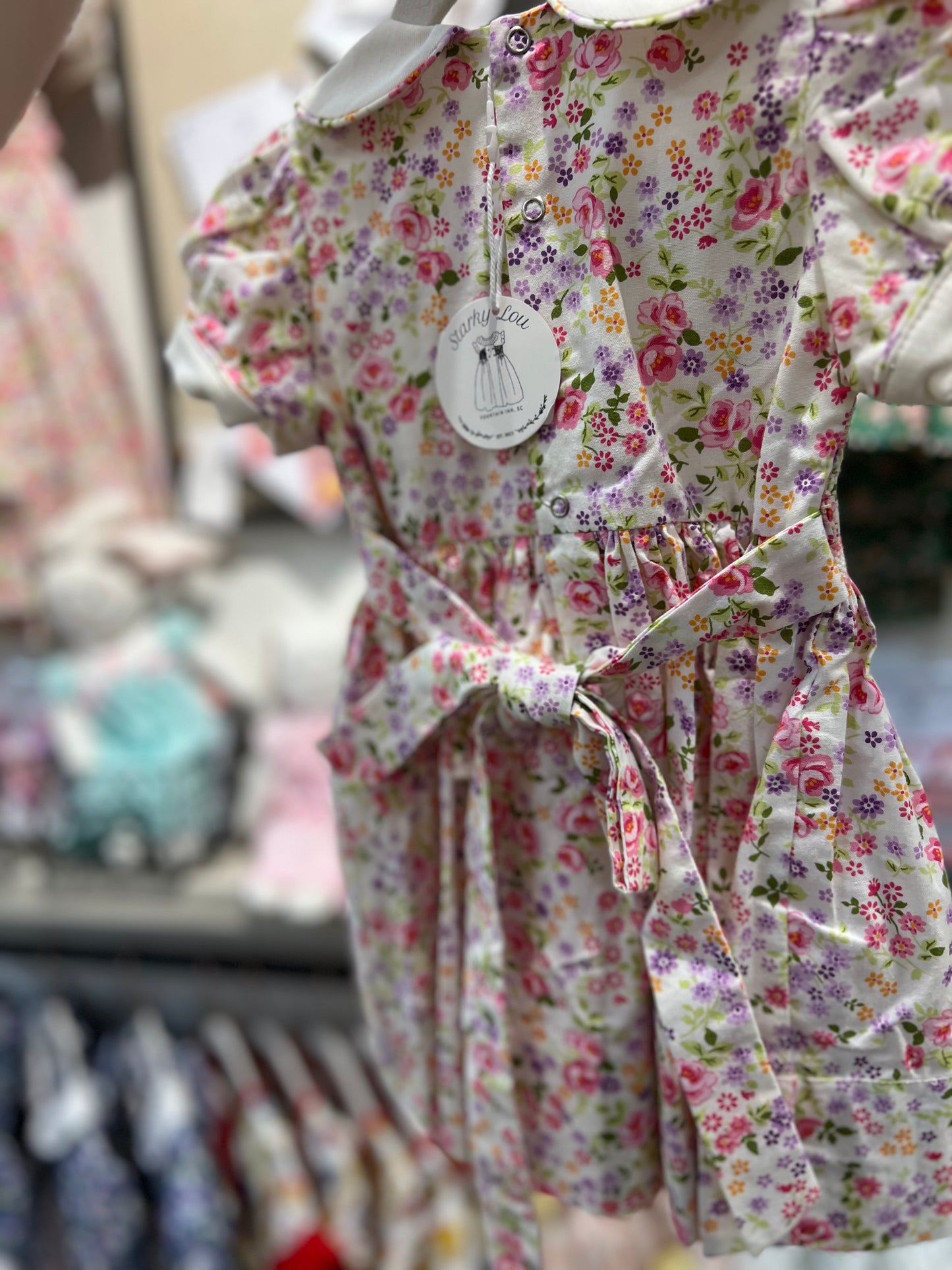 Flower fields smocked dress