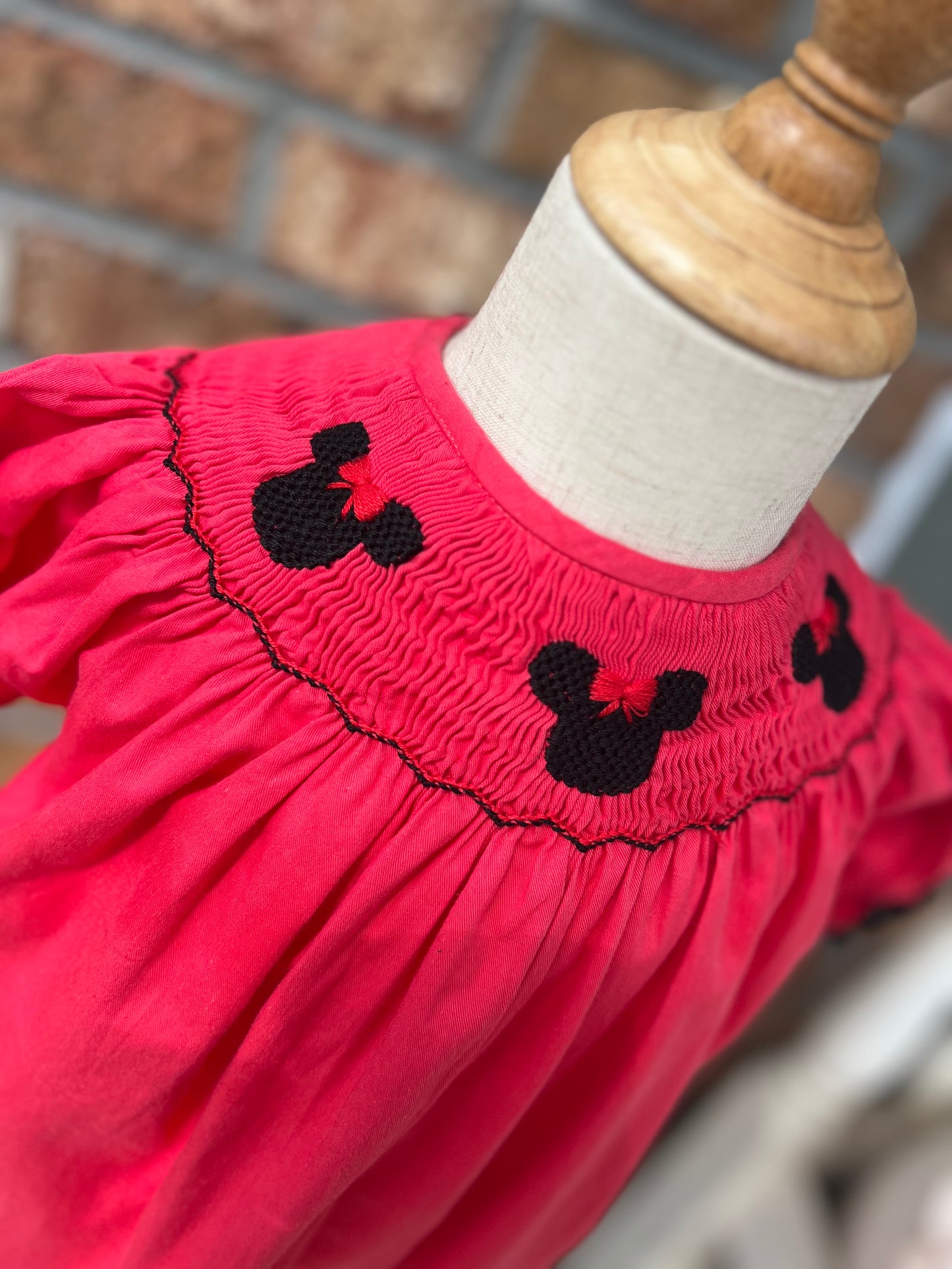 Mouse & Bows Smocked Romper