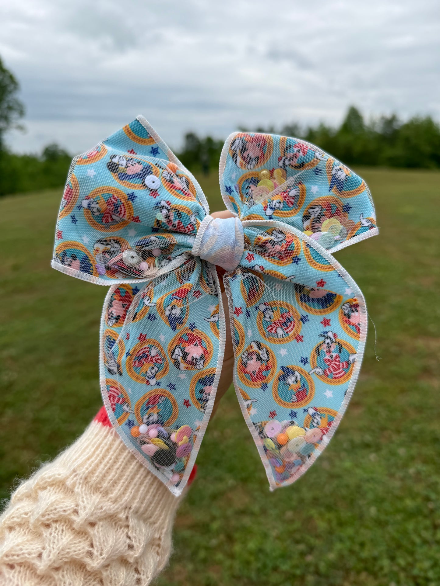 Porthole Confetti bow LARGE
