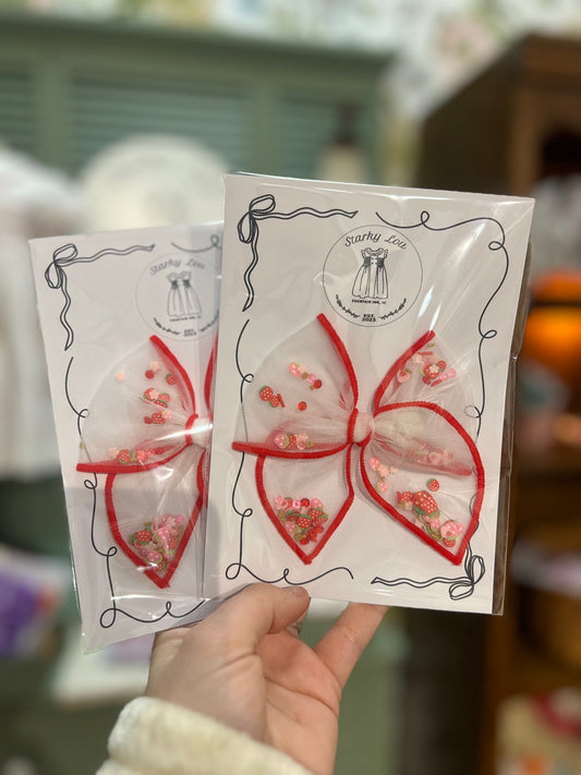 Strawberries Confetti Bow