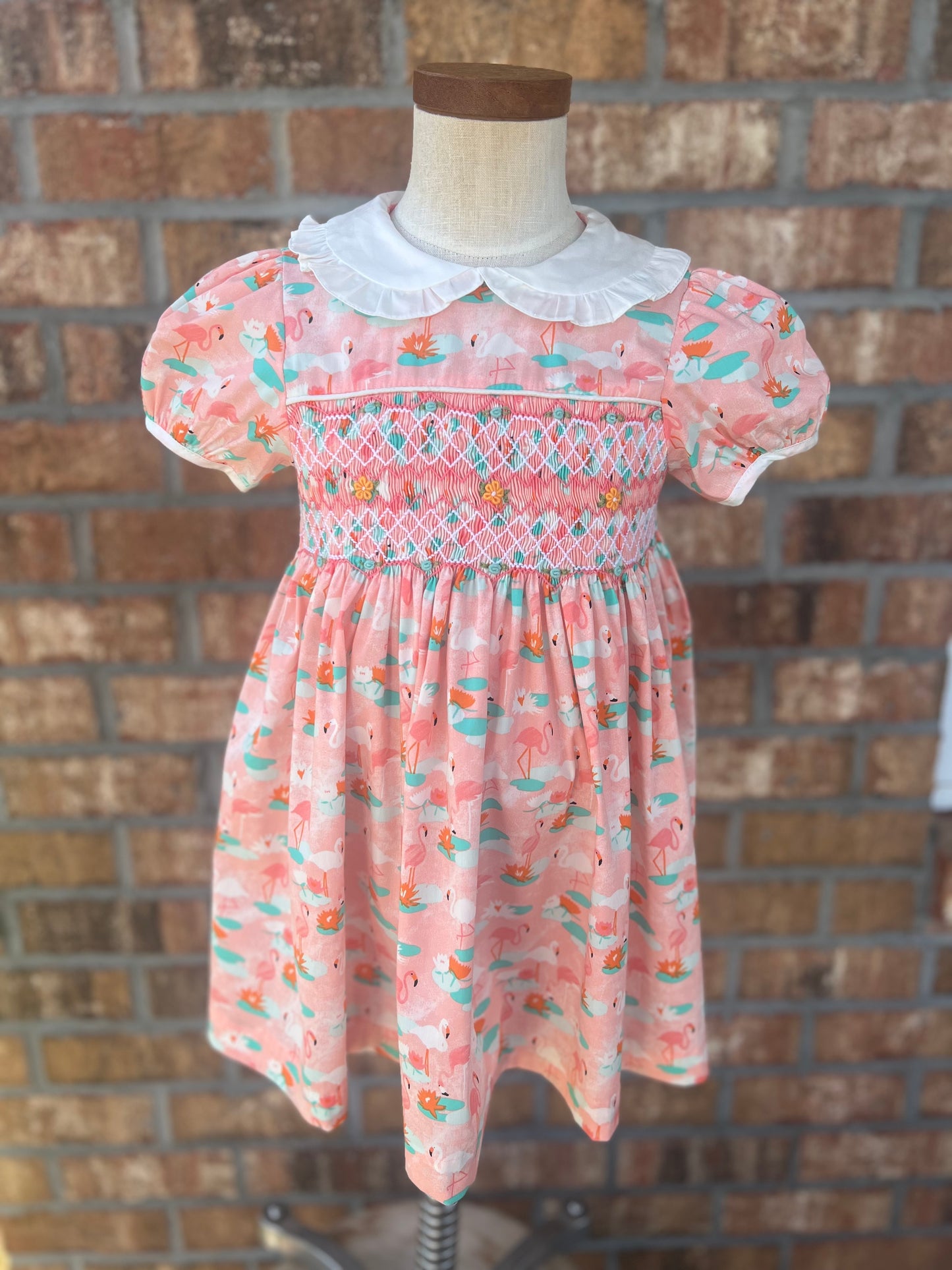 Flamingo Smocked Dress