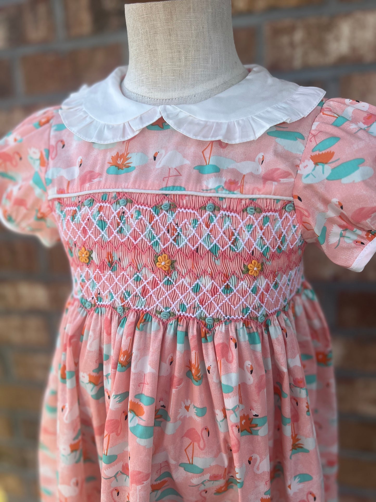 Flamingo Smocked Dress