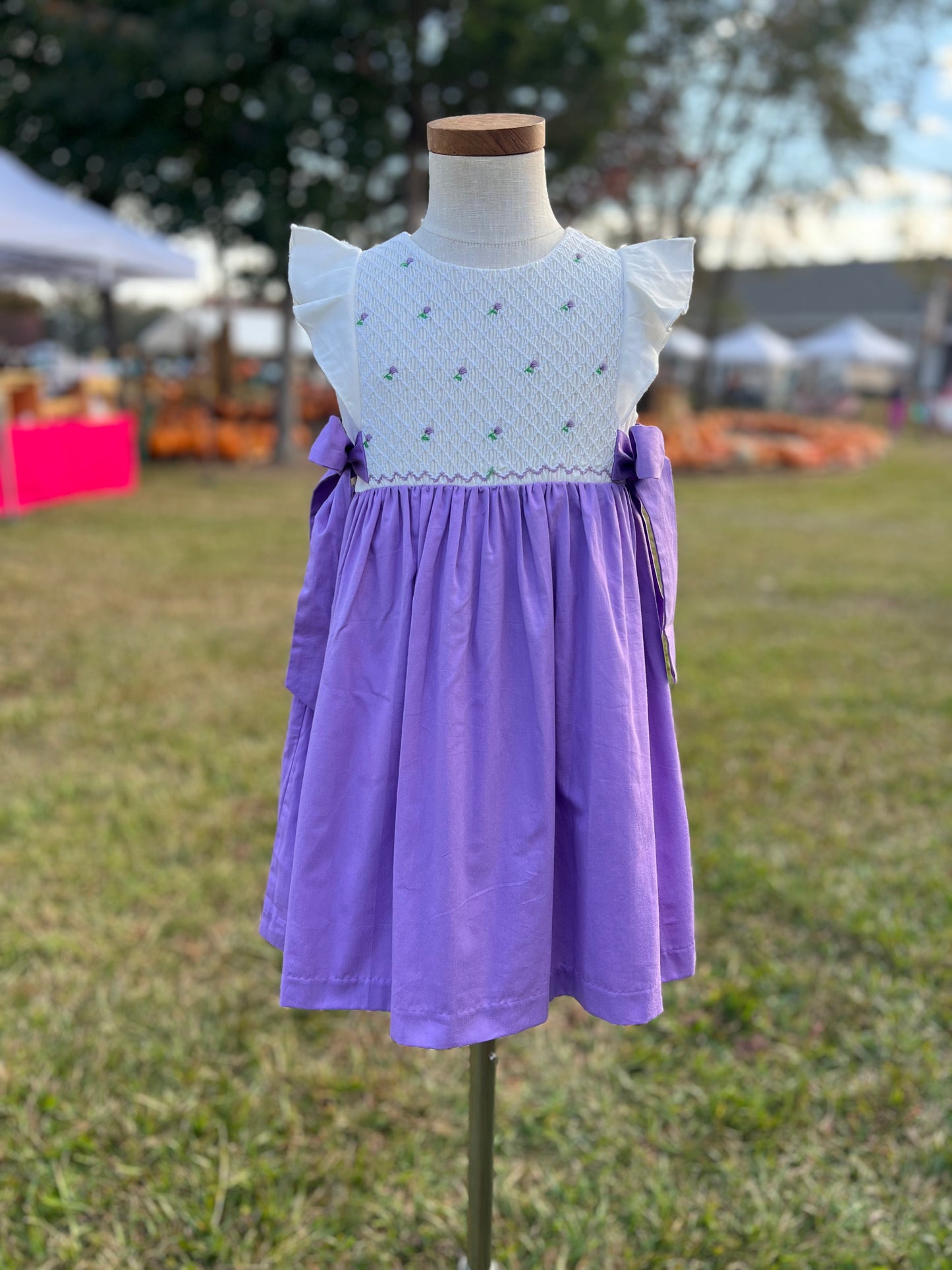 Purple Tulip Smocked Dress