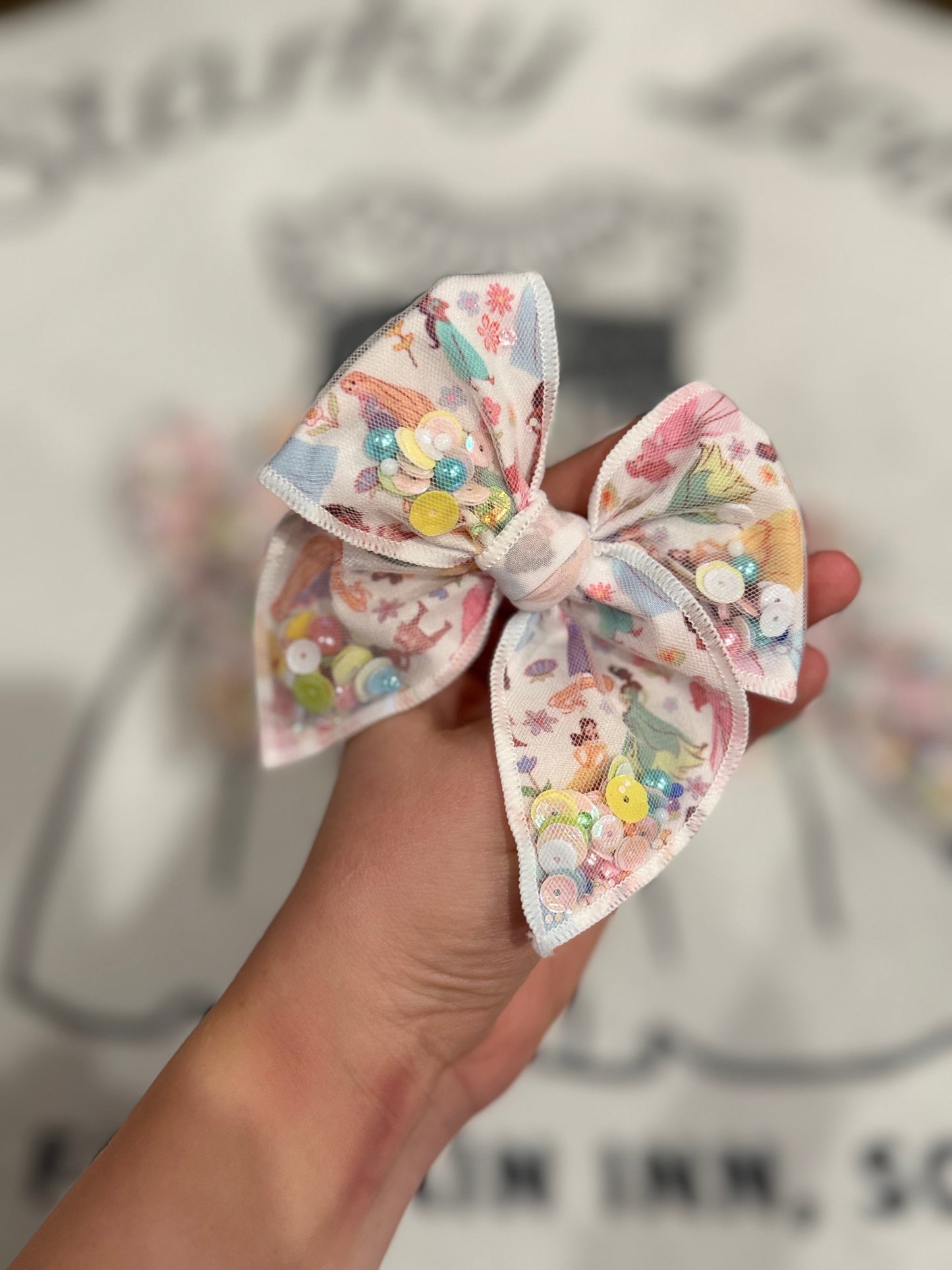 Princess confetti bow (small)