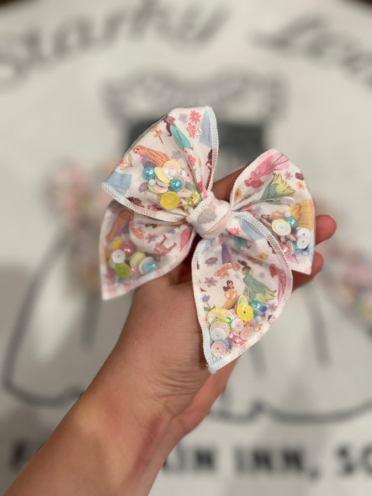Princess confetti bow (small)