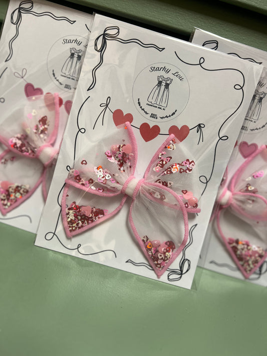 Valentines Confetti Bow