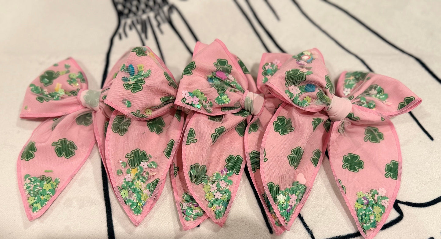 Pink Patrick’s confetti Bow(large)