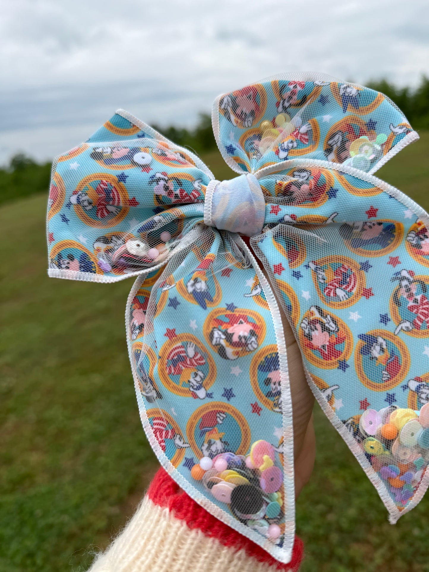 Porthole Confetti bow LARGE