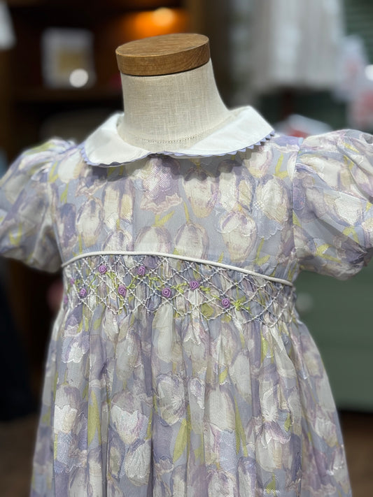 Purple tulip Smocked Dress