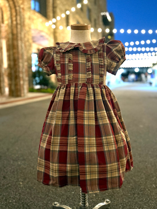 Burgundy Plaid Dress