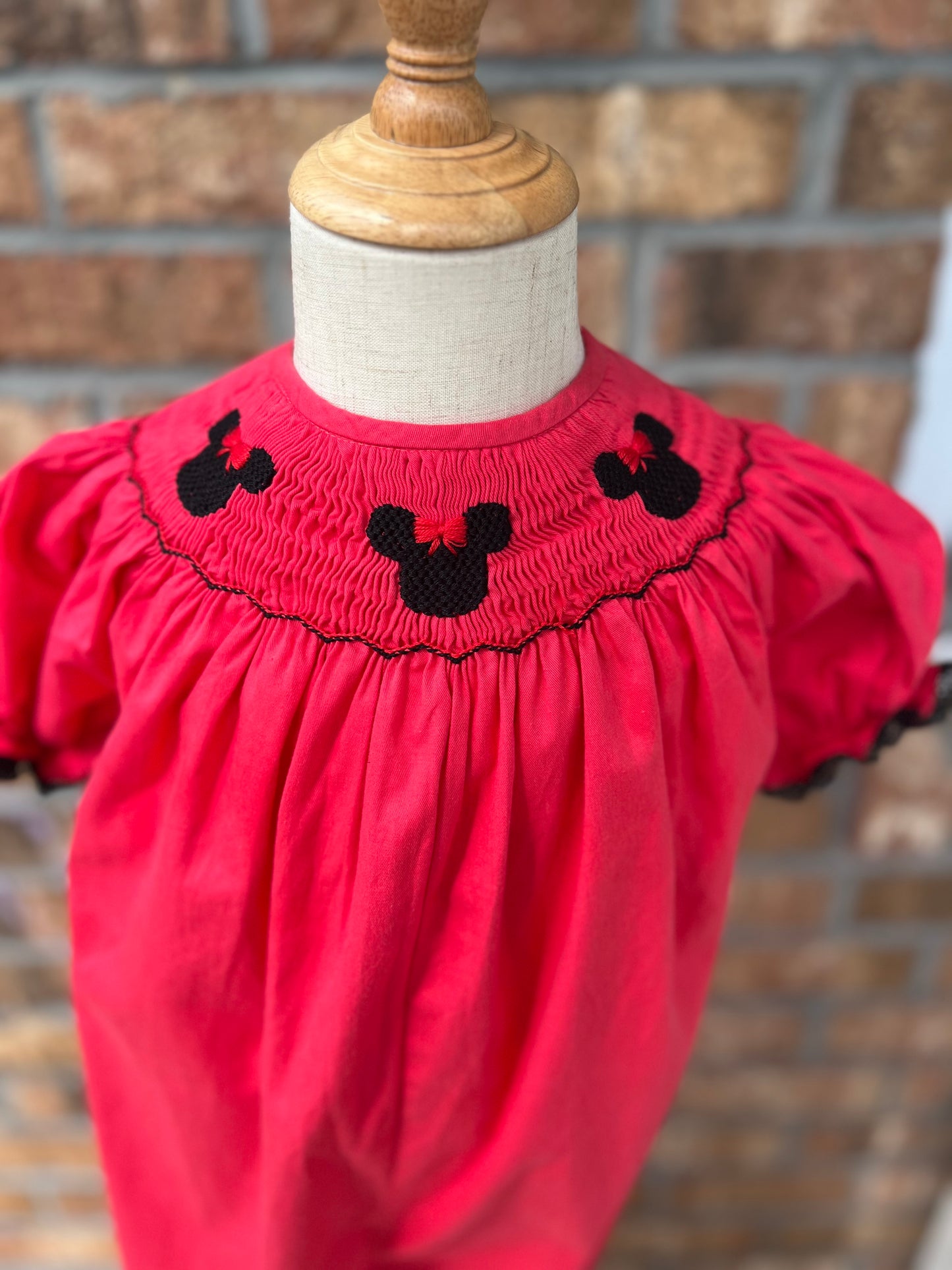 Mouse & Bows Smocked Romper