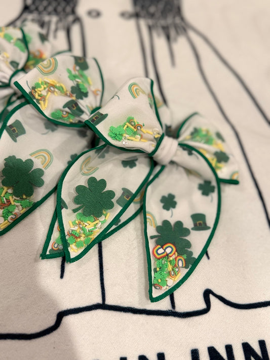 St. Patrick’s luck charm Confetti bow (large)
