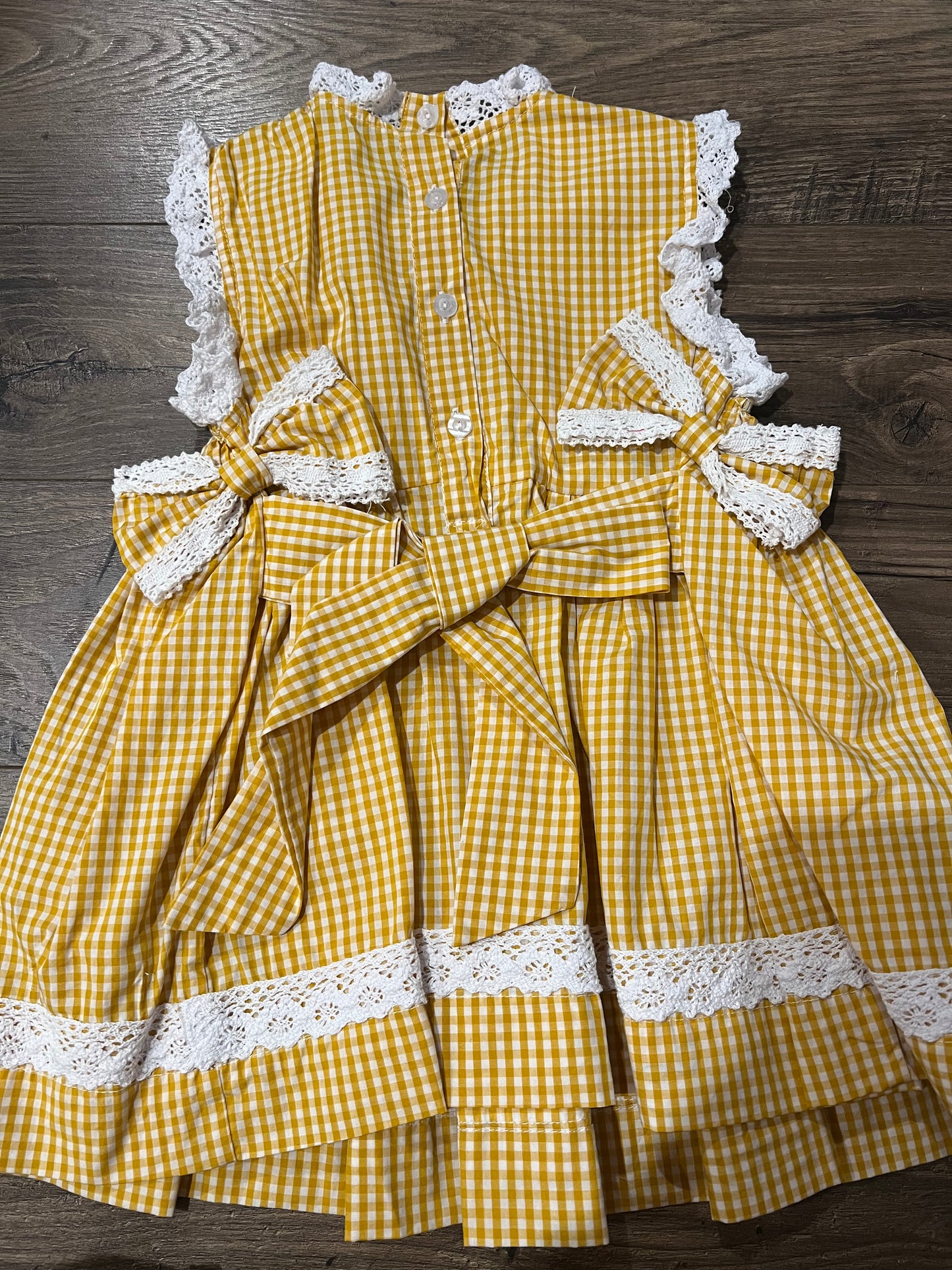 Yellow Gingham smocked dress