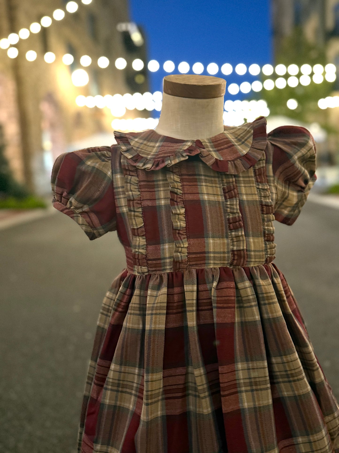 Burgundy Plaid Dress