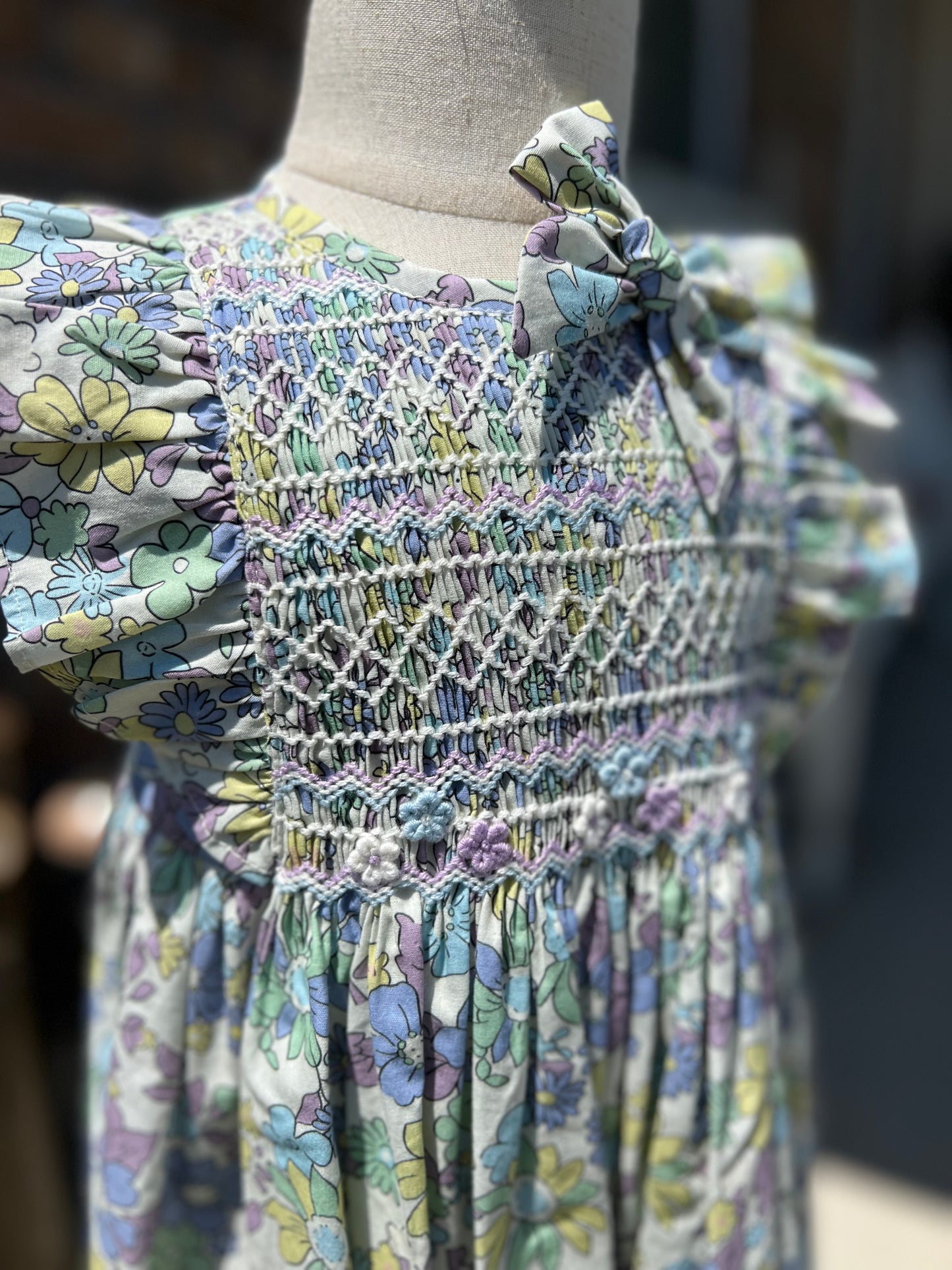Purple full chested smocked Dress