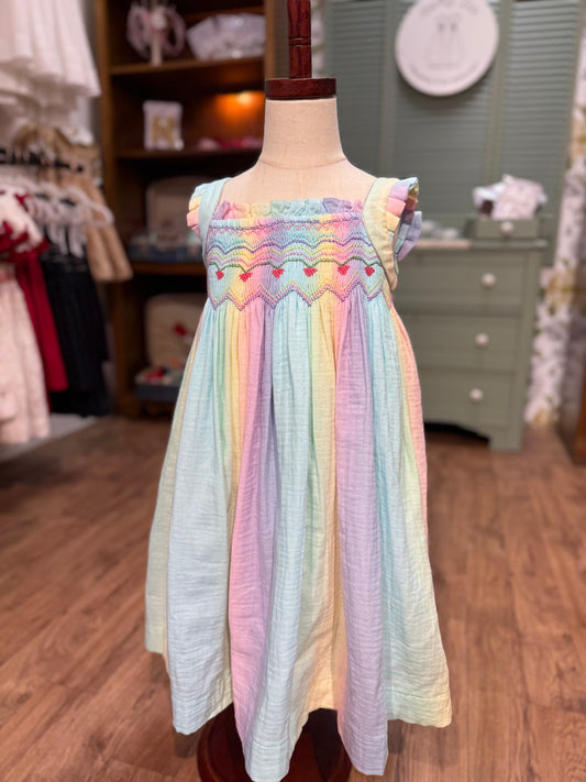 Pastel Sparkles Smocked Dress