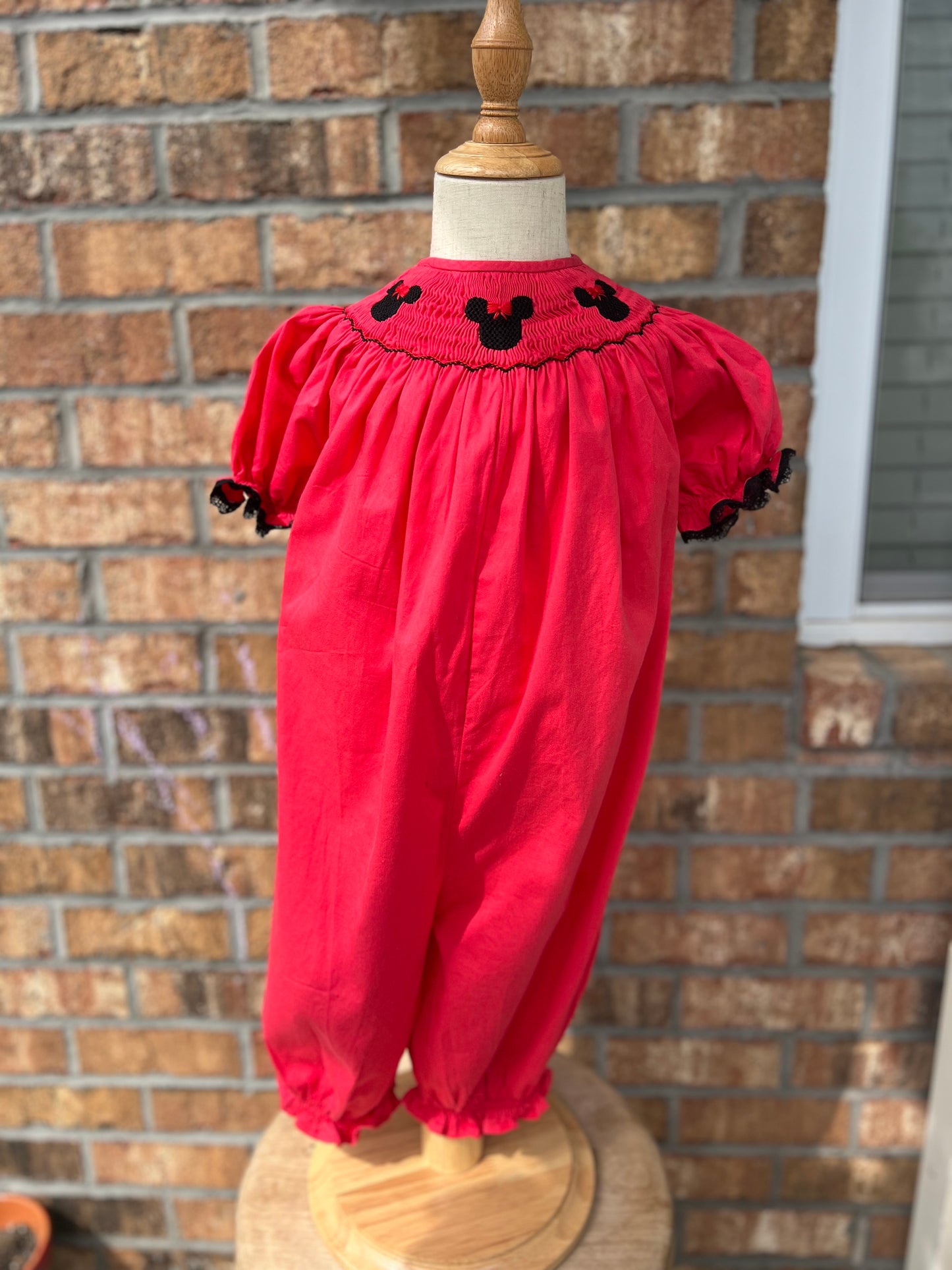 Mouse & Bows Smocked Romper