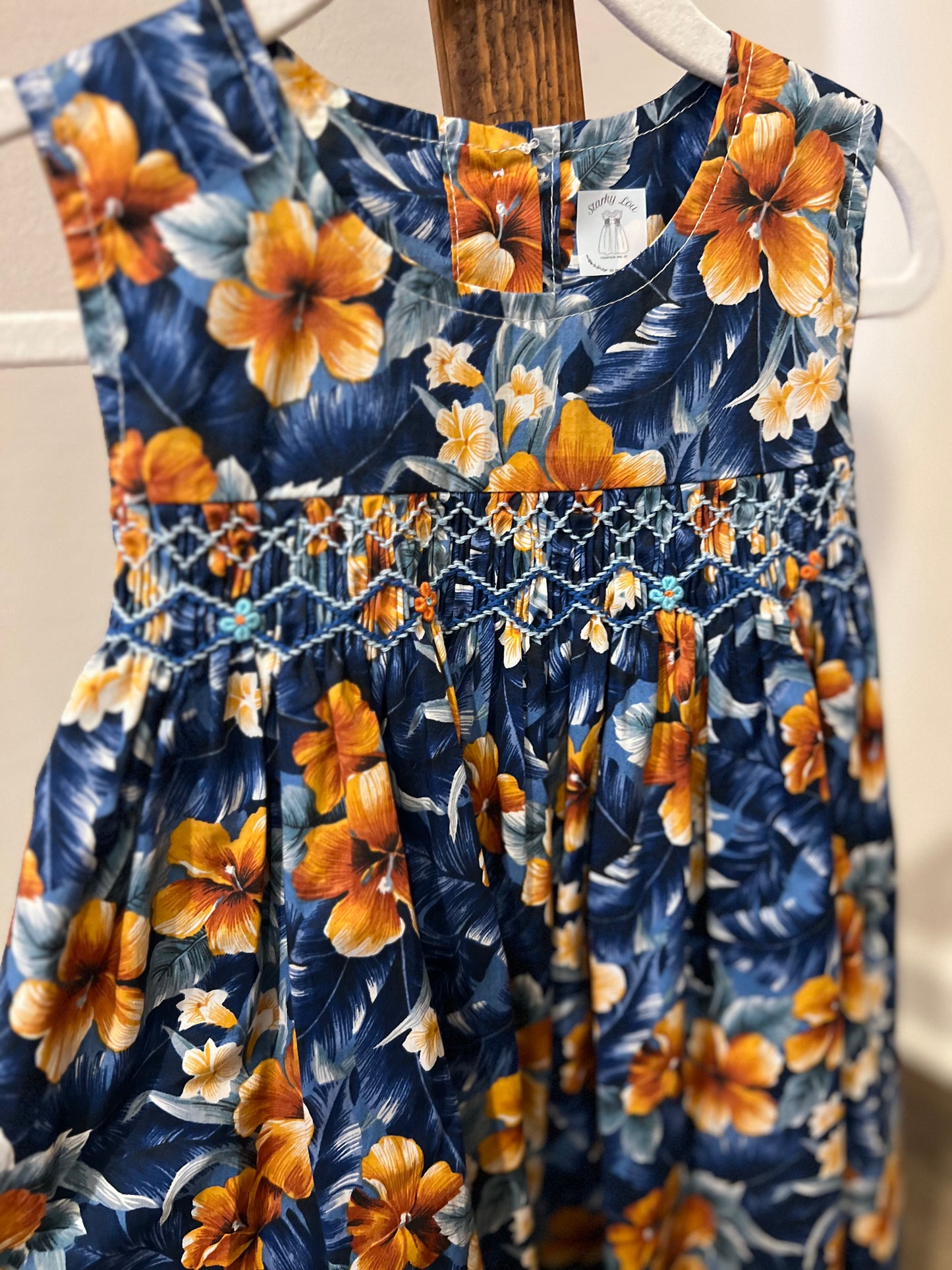 Tropical Blue smocked dress🌸