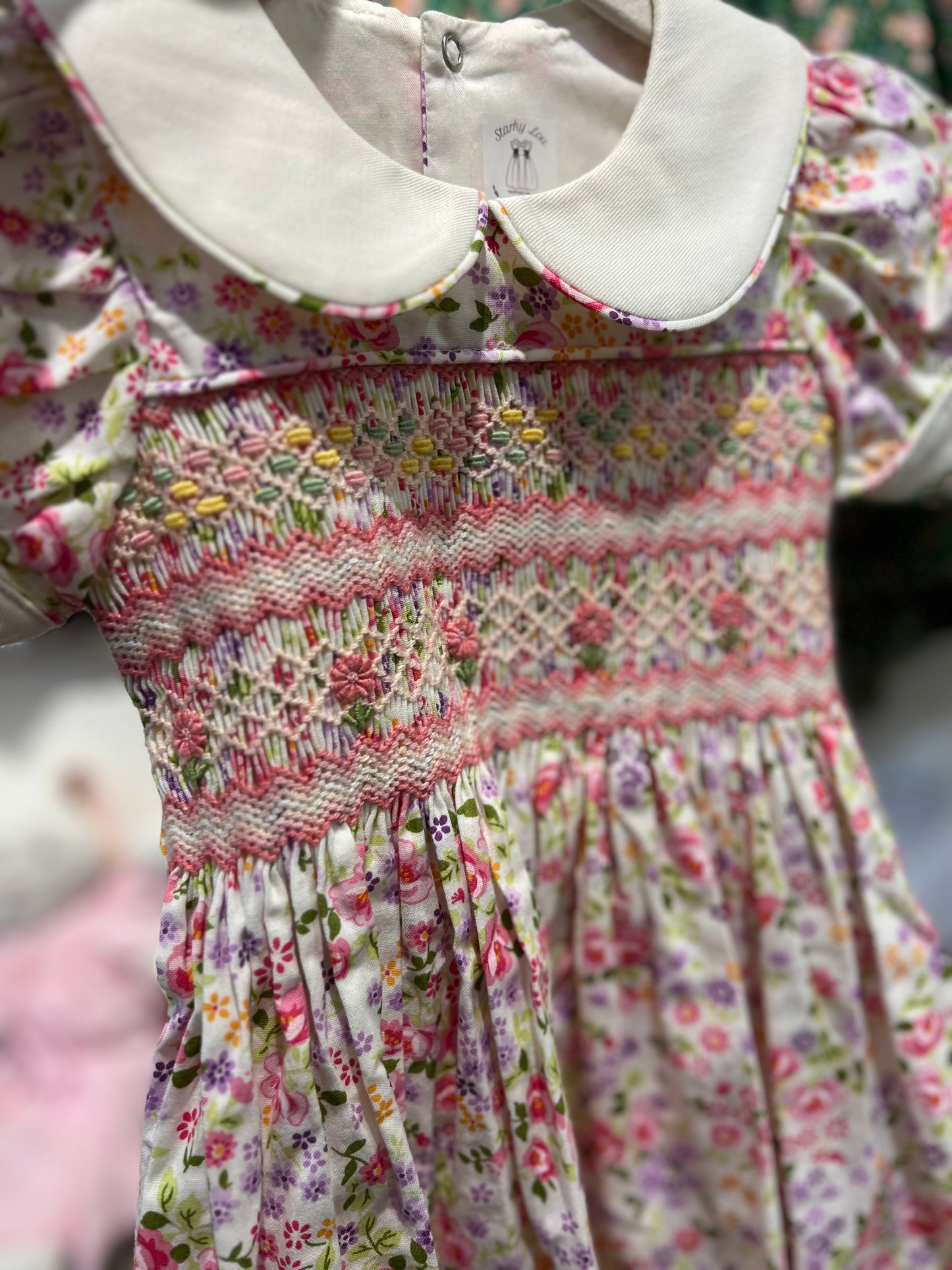 Flower fields smocked dress