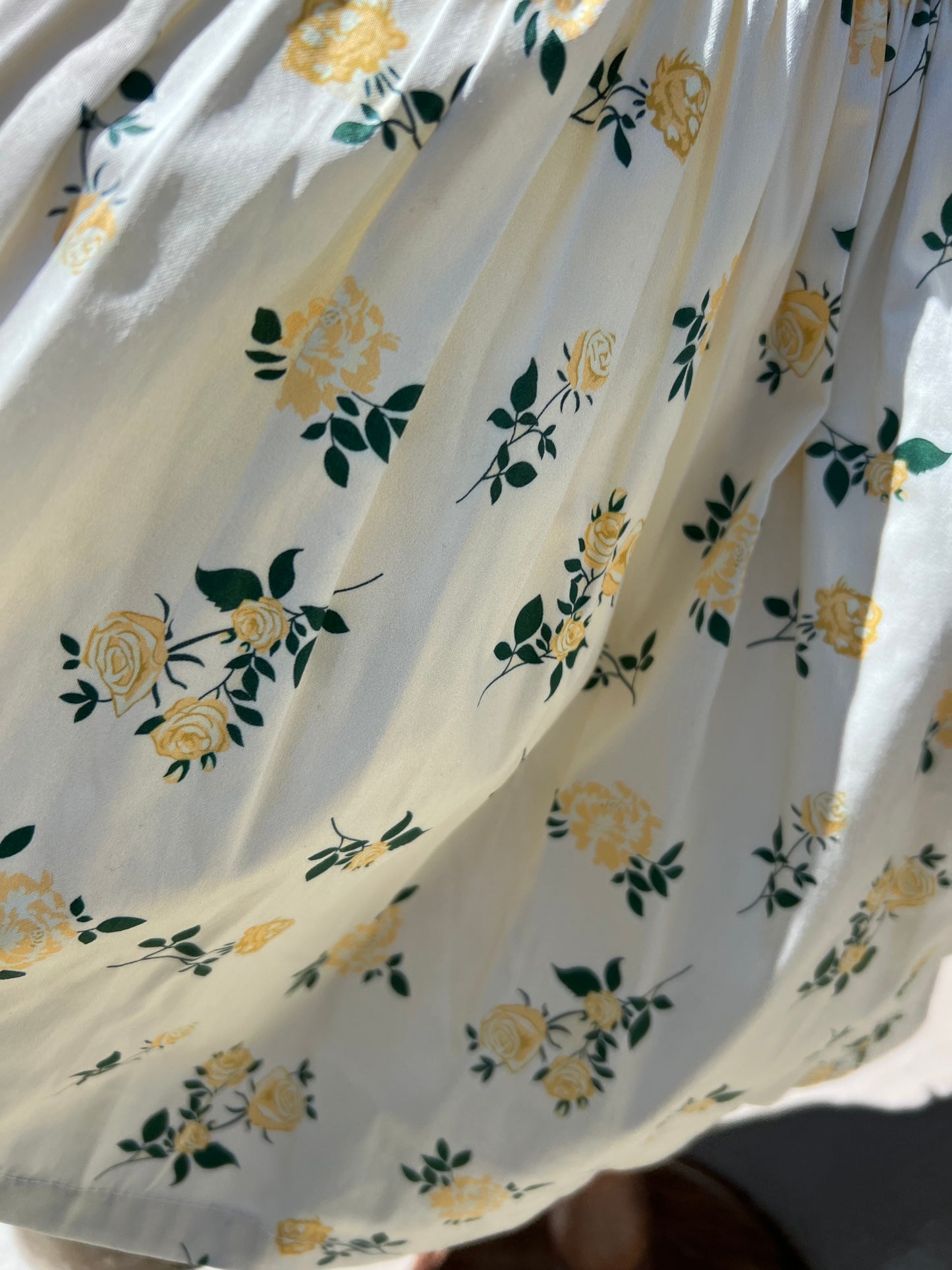 Yellow rose ruffle collar smocked dress