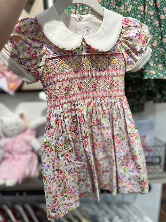 Flower fields smocked dress