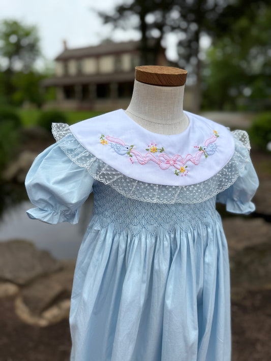Paint it Blue Smocked Dress